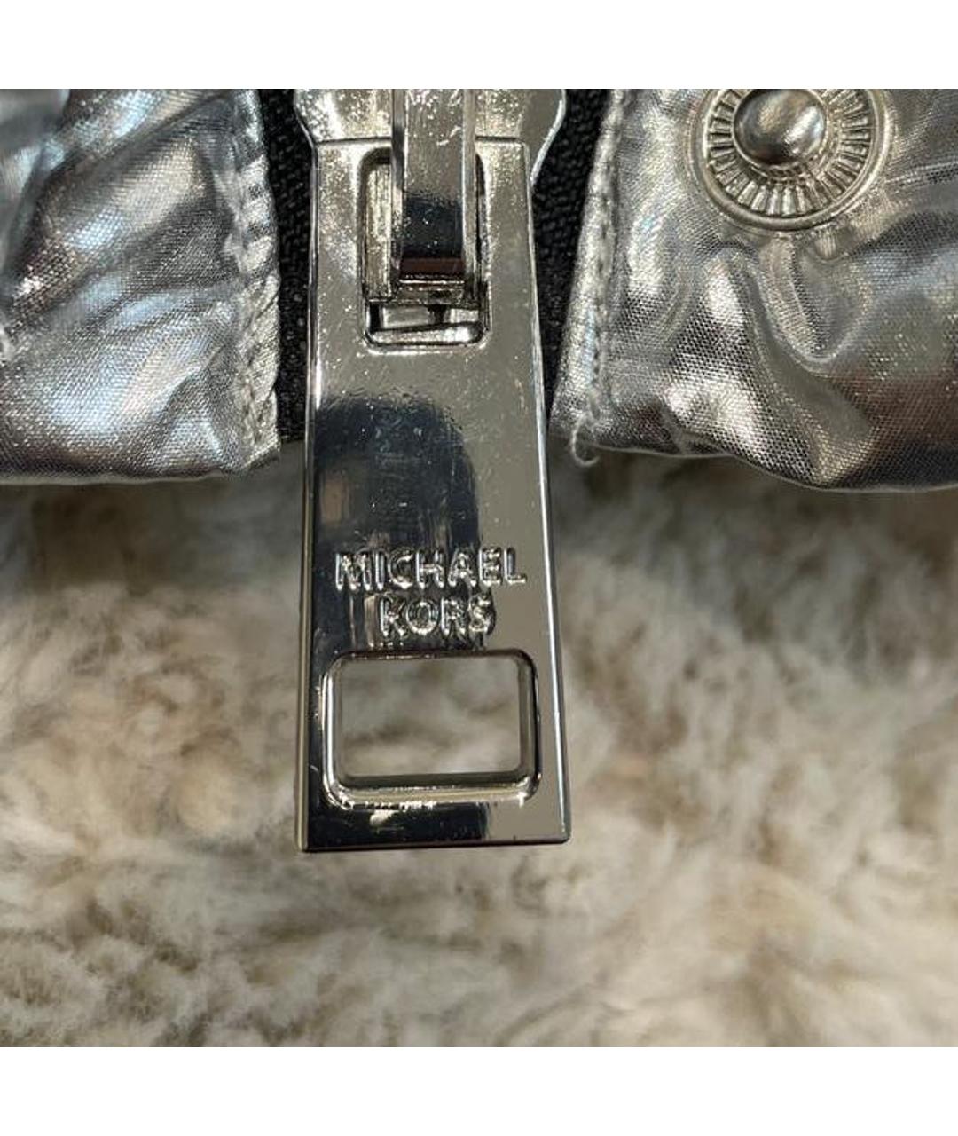 MICHAEL KORS Серебряная полиэстеровая куртка, фото 6