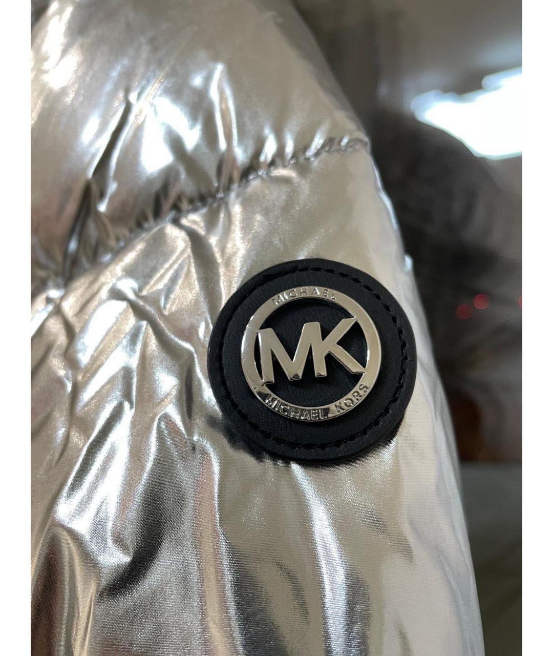 MICHAEL KORS Серебряная полиэстеровая куртка, фото 4