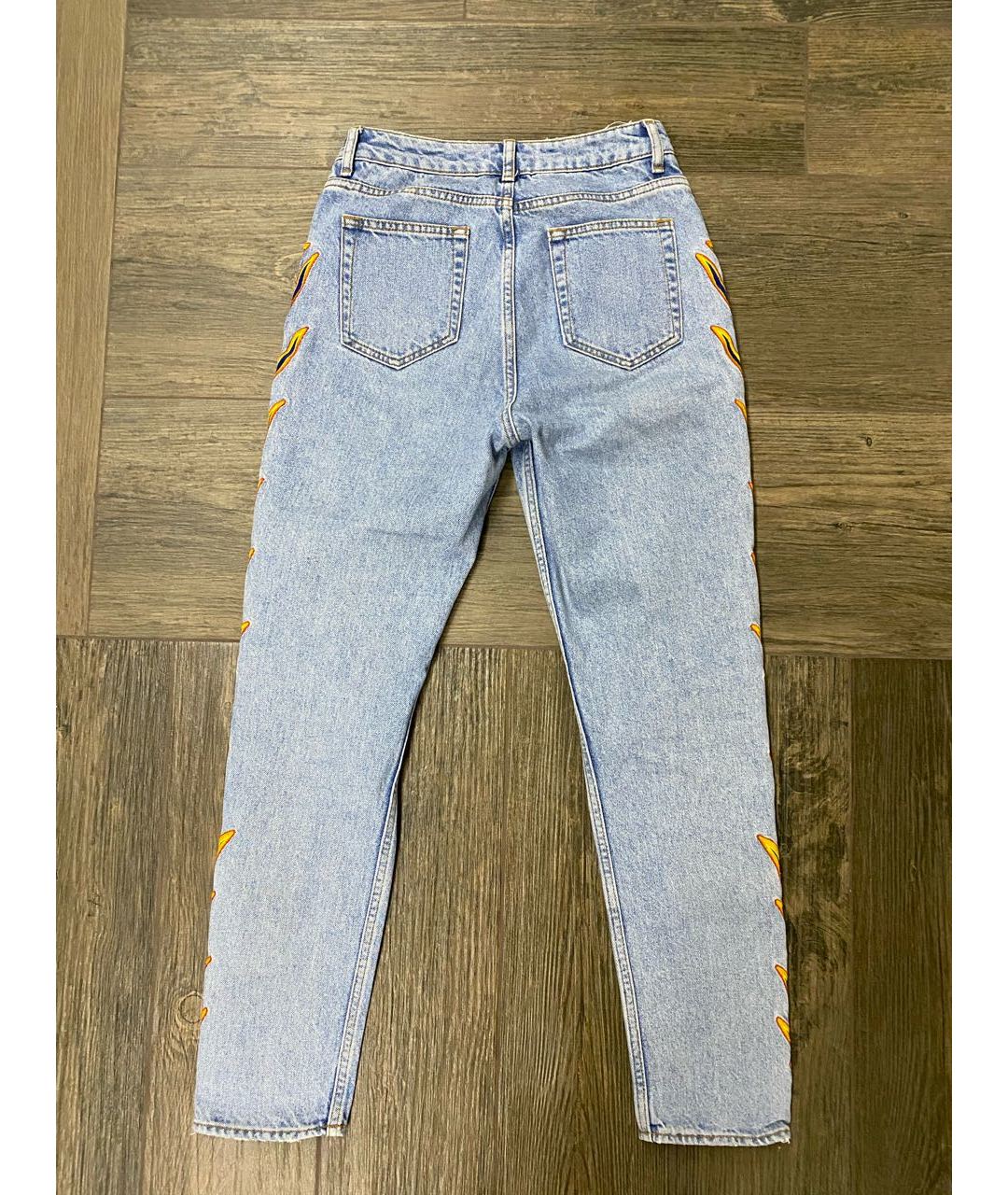 SANDRO Голубые хлопковые прямые джинсы, фото 2