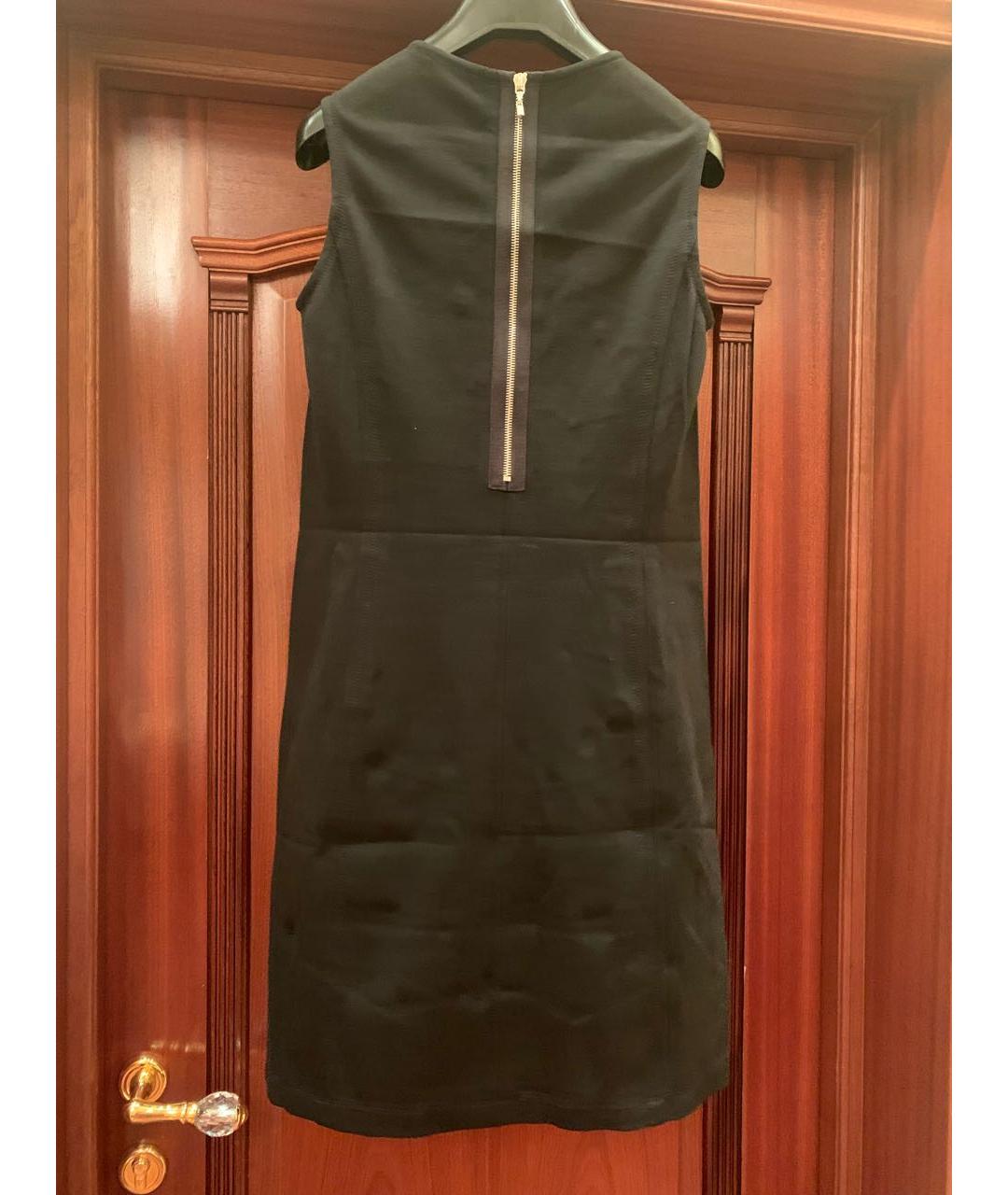 ST. JOHN Черное хлопко-эластановое повседневное платье, фото 2