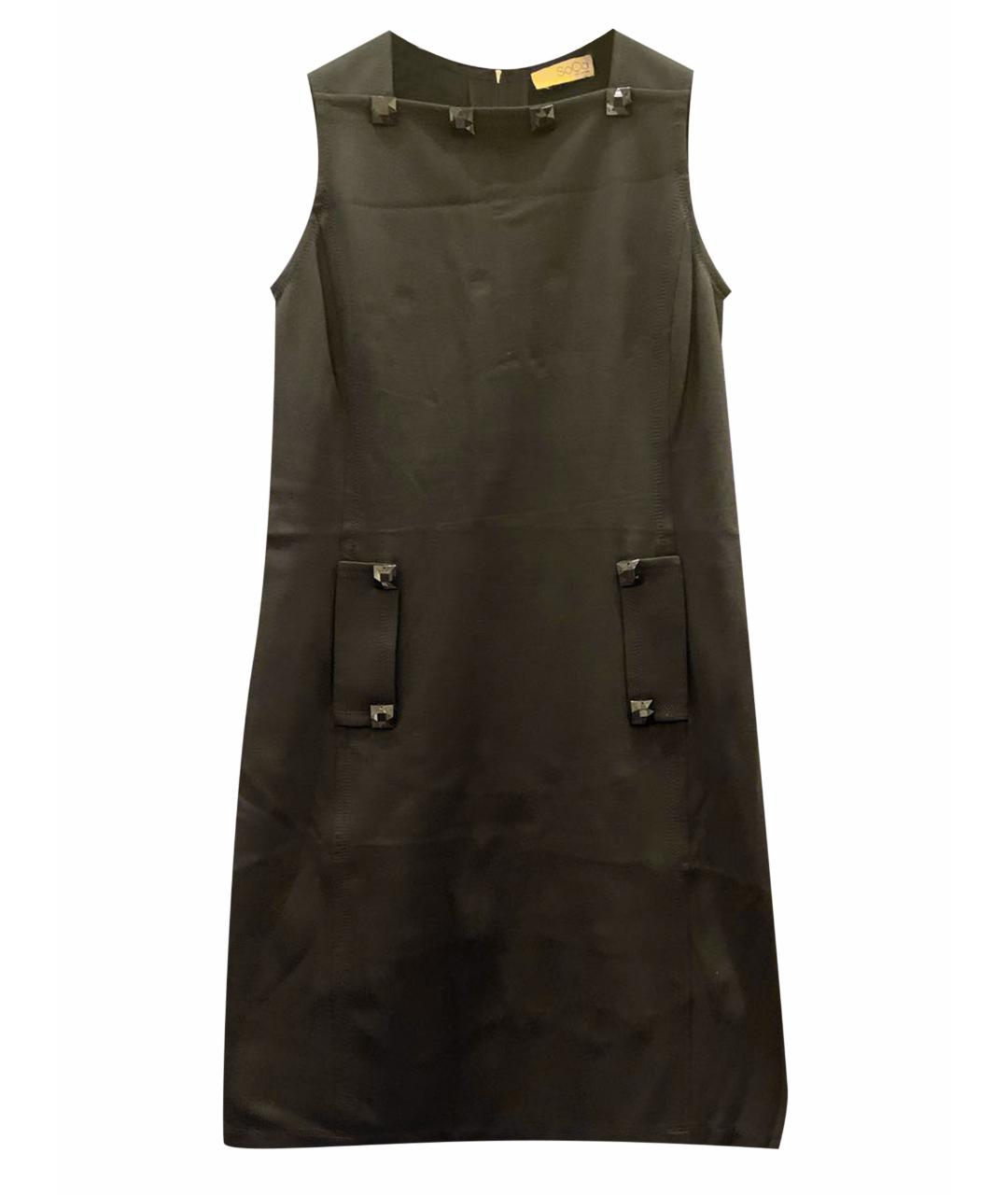 ST. JOHN Черное хлопко-эластановое повседневное платье, фото 1