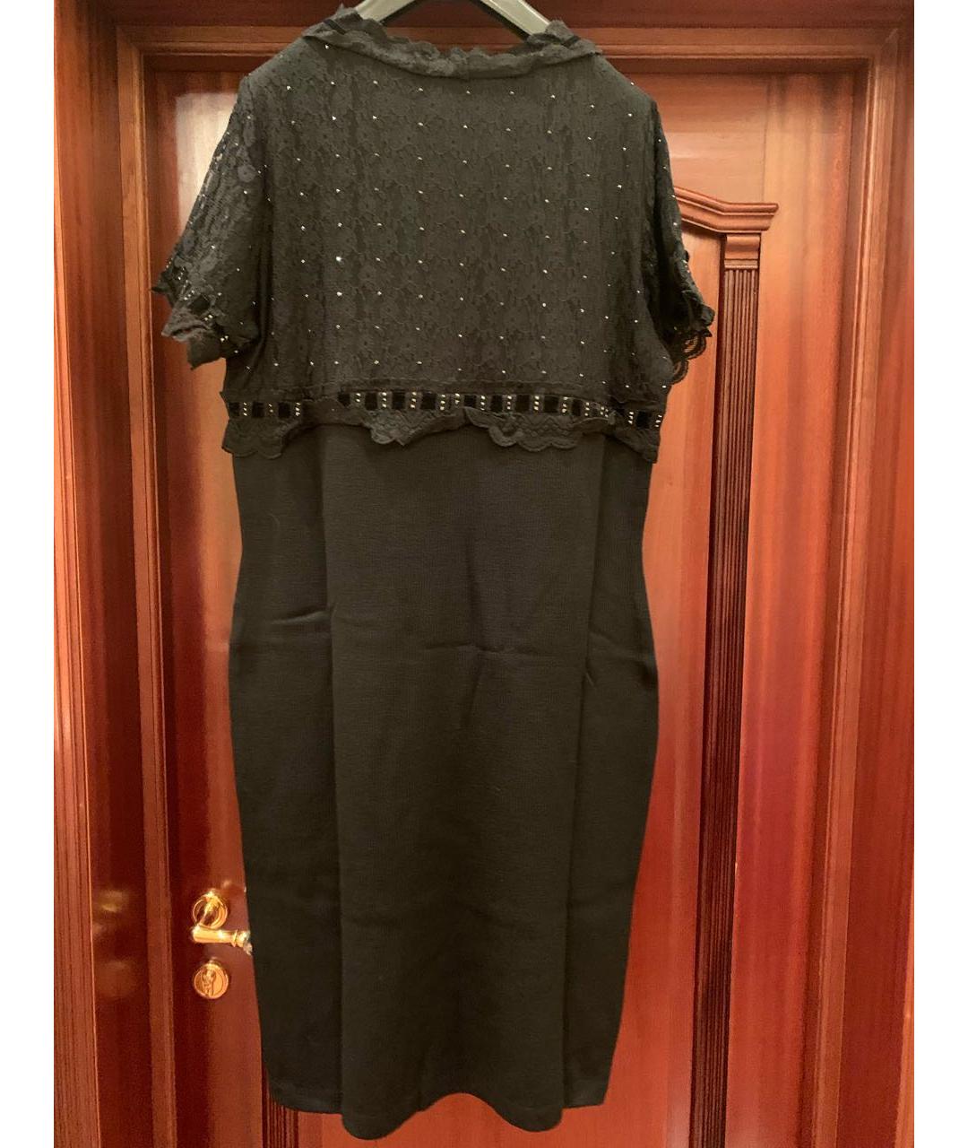 ST. JOHN Черное шерстяное коктейльное платье, фото 2