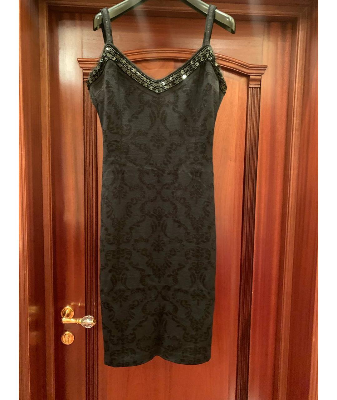 ST. JOHN Черное вискозное вечернее платье, фото 5