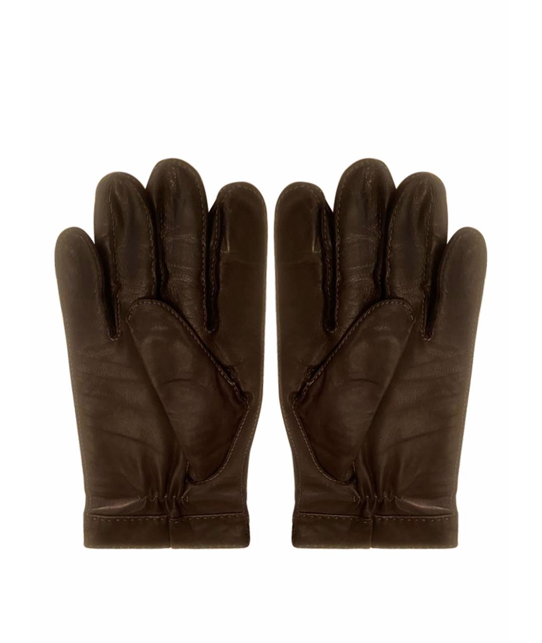 HUGO BOSS Черные кожаные перчатки, фото 1