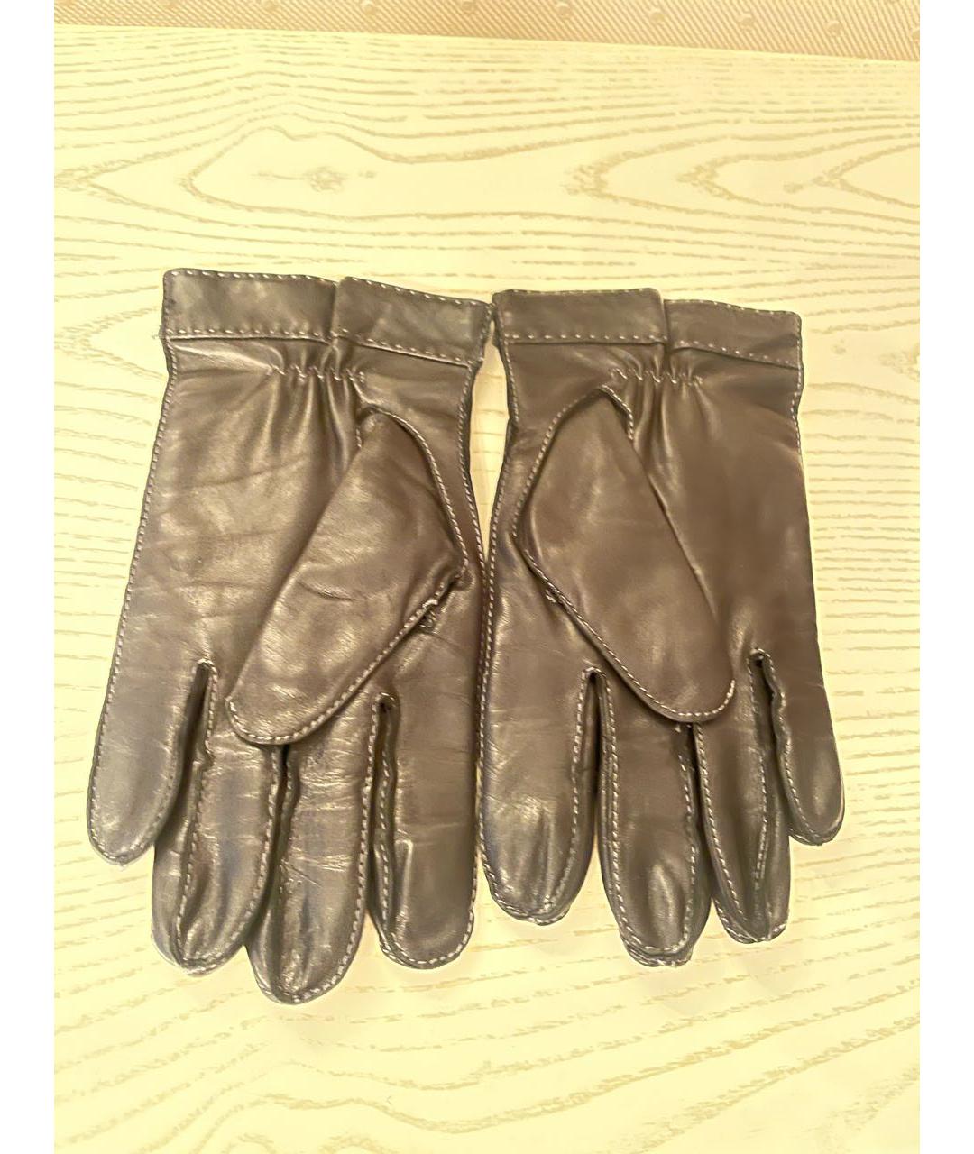 HUGO BOSS Черные кожаные перчатки, фото 3