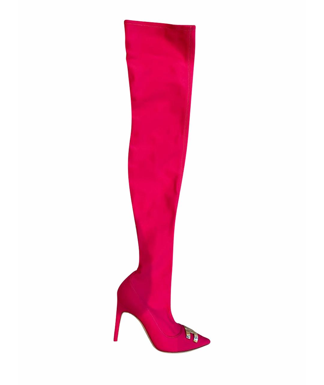 ELISABETTA FRANCHI Розовые текстильные сапоги, фото 1