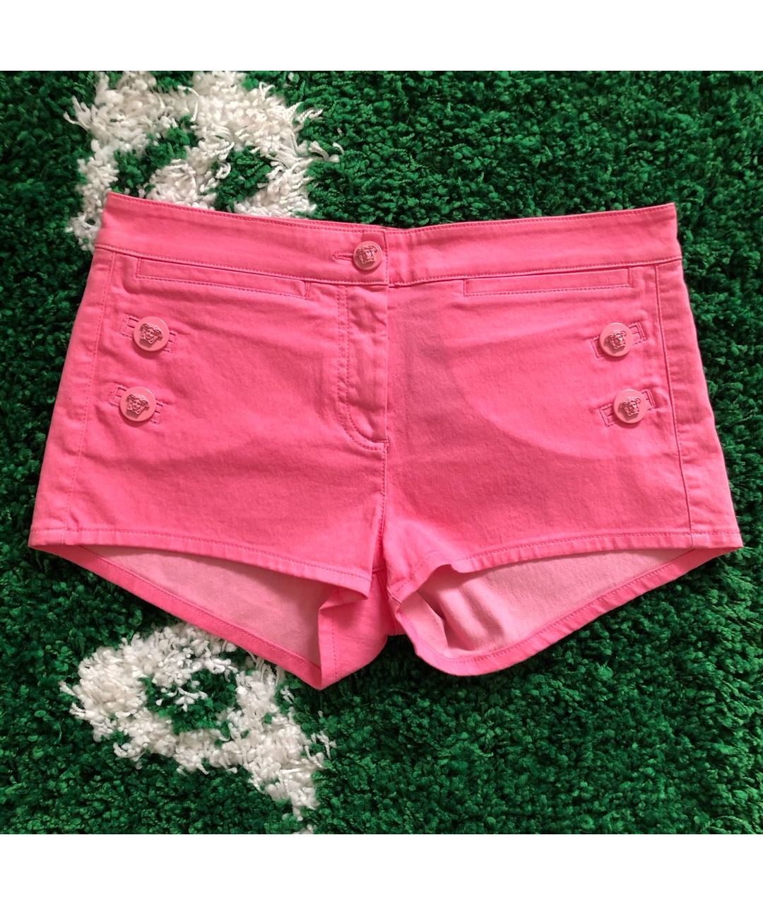 VERSACE Розовые хлопко-эластановые шорты, фото 9