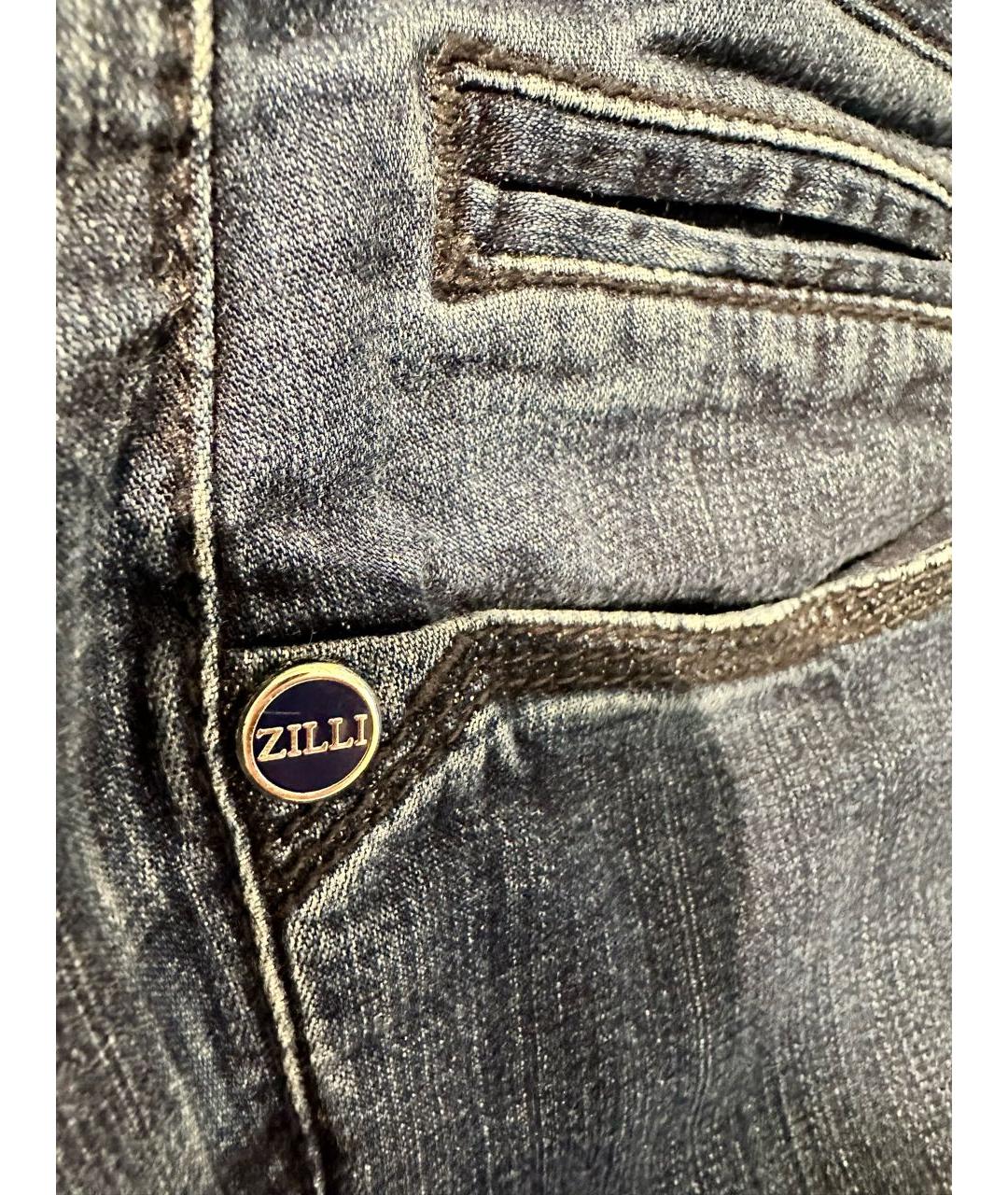 ZILLI Синие хлопковые джинсы слим, фото 4