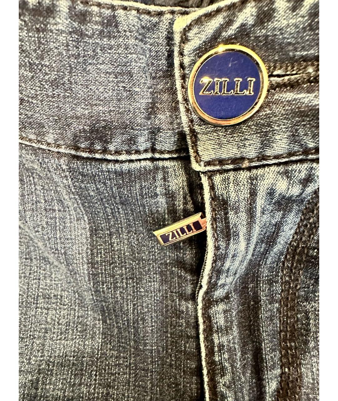 ZILLI Синие хлопковые джинсы слим, фото 5