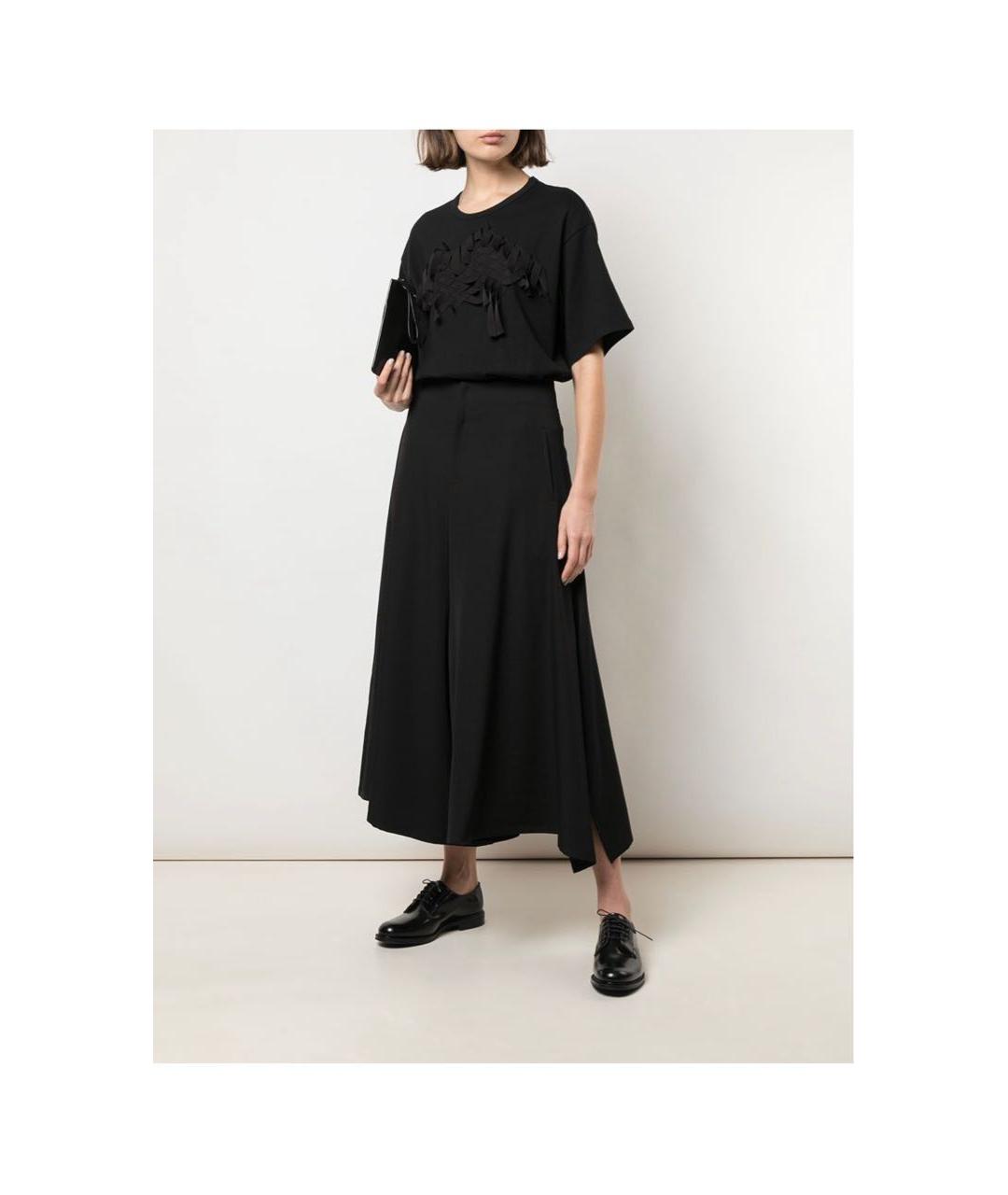 YOHJI YAMAMOTO Черная шерстяная юбка-шорты, фото 4