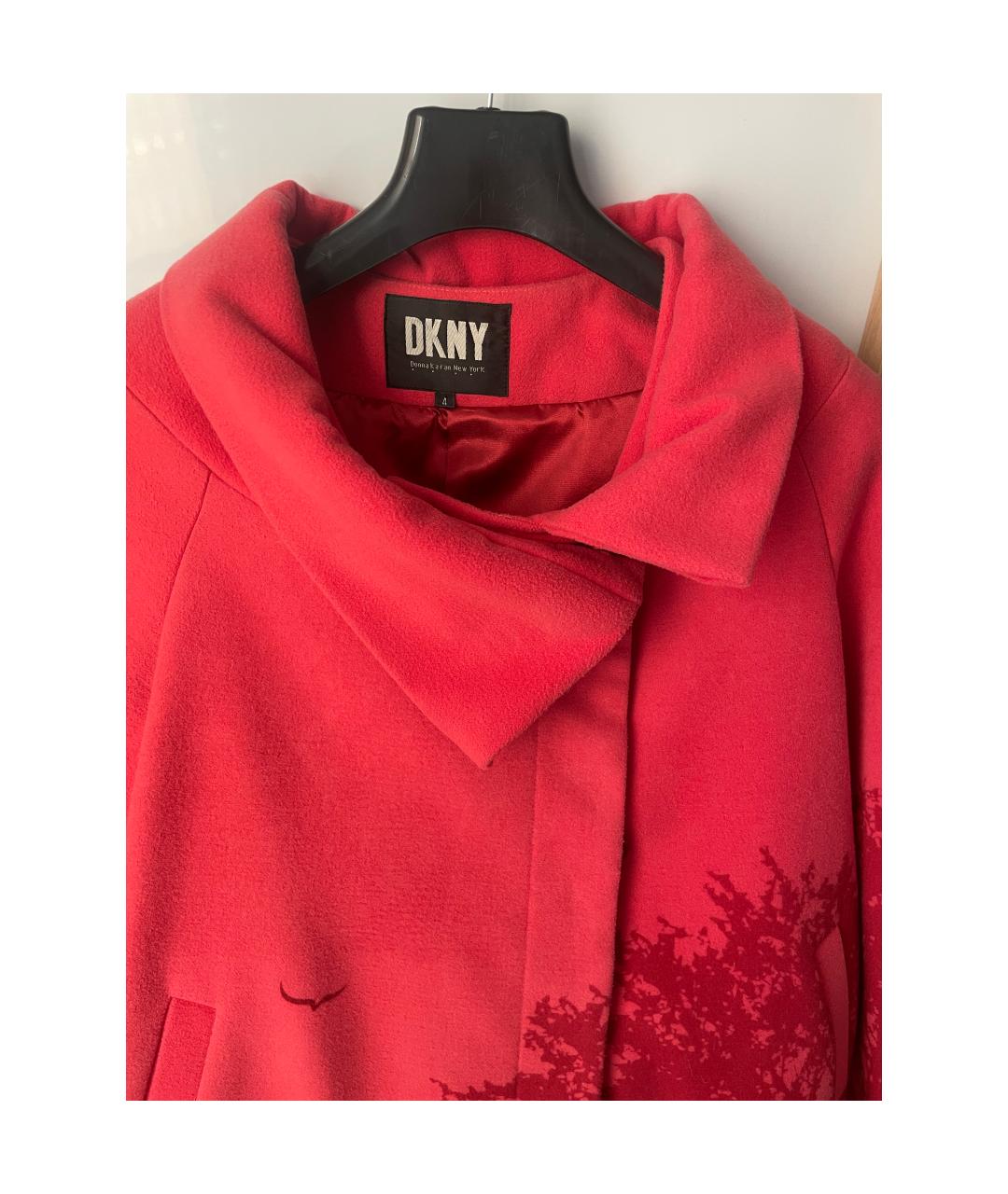 DKNY Коралловое шерстяное пальто, фото 4