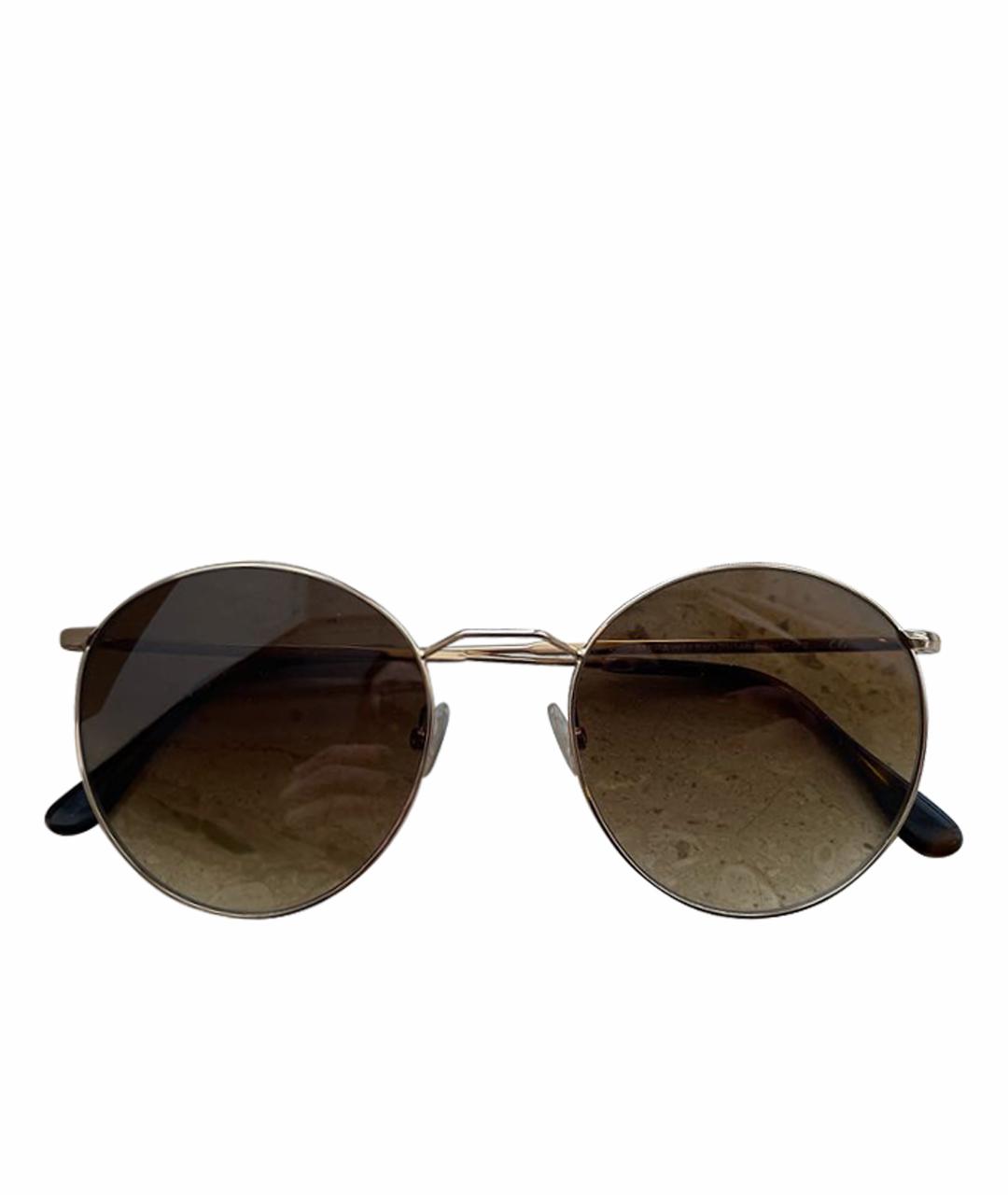 ANDY WOLF EYEWEAR Коричневые металлические солнцезащитные очки, фото 1