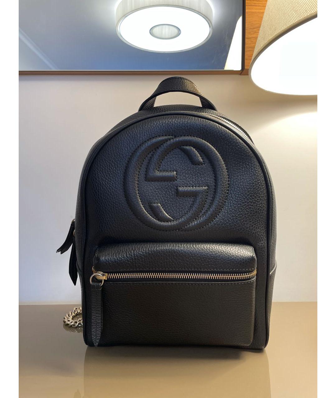 GUCCI Черный кожаный рюкзак, фото 5