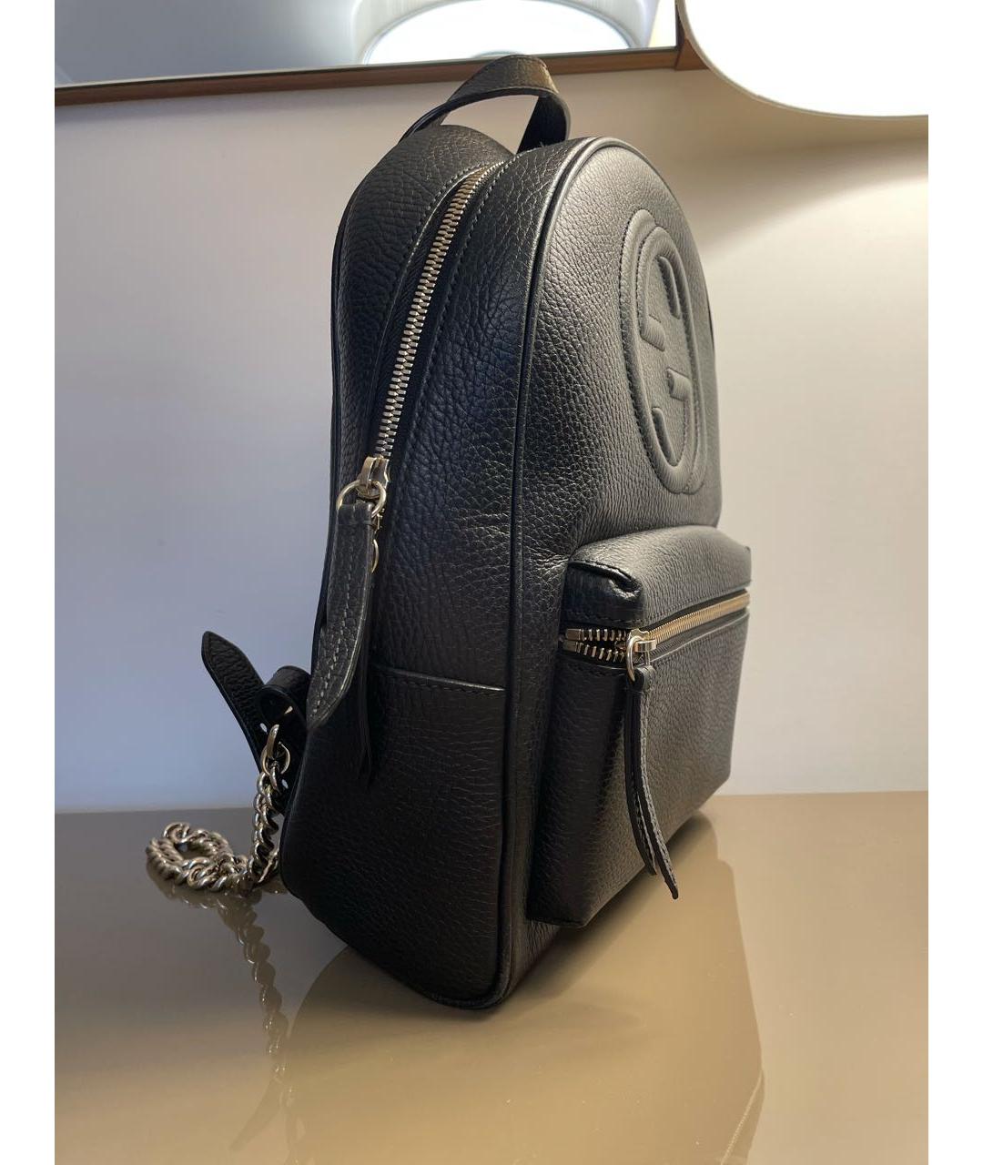 GUCCI Черный кожаный рюкзак, фото 2