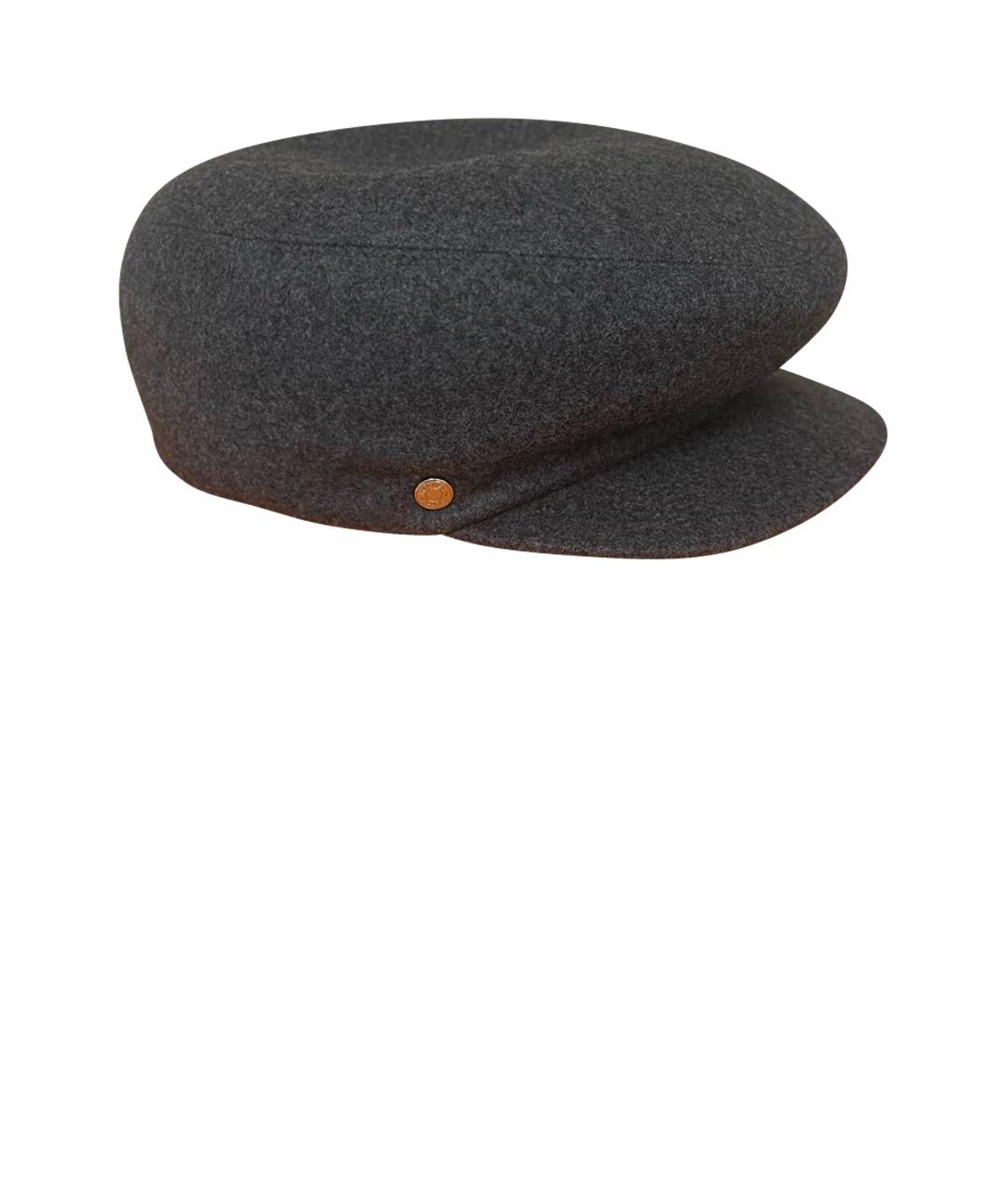 HERMES Серая кашемировая шапка, фото 1