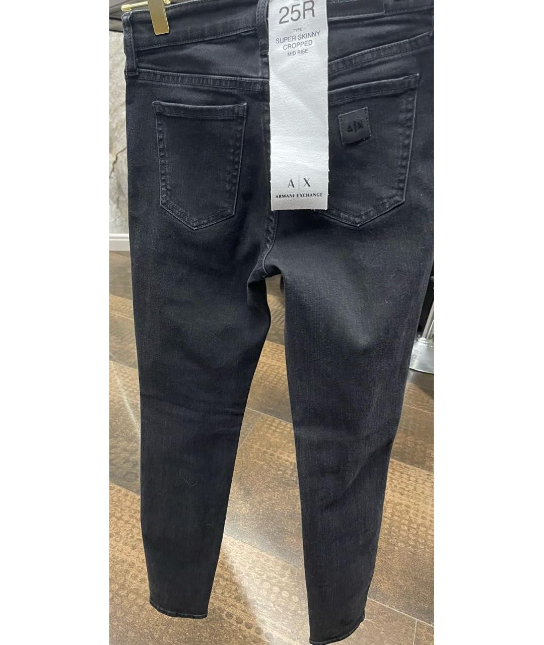ARMANI EXCHANGE Черные хлопко-эластановые джинсы слим, фото 3