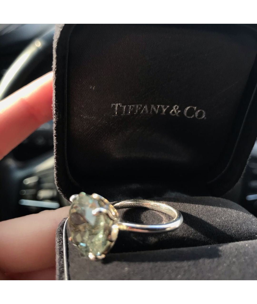TIFFANY&CO Салатовыое серебряное кольцо, фото 5