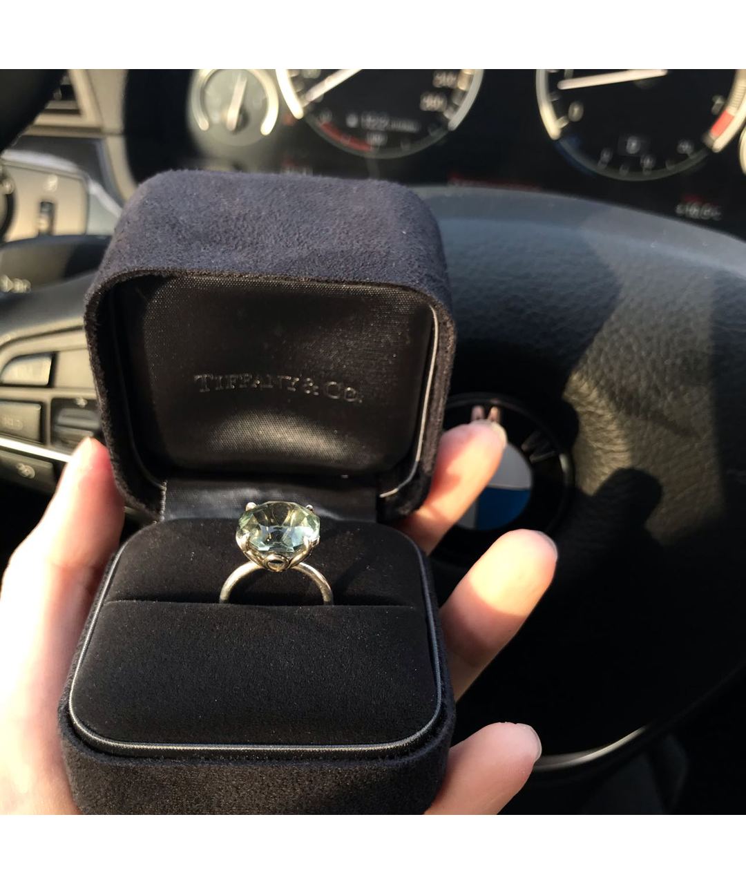 TIFFANY&CO Салатовыое серебряное кольцо, фото 2