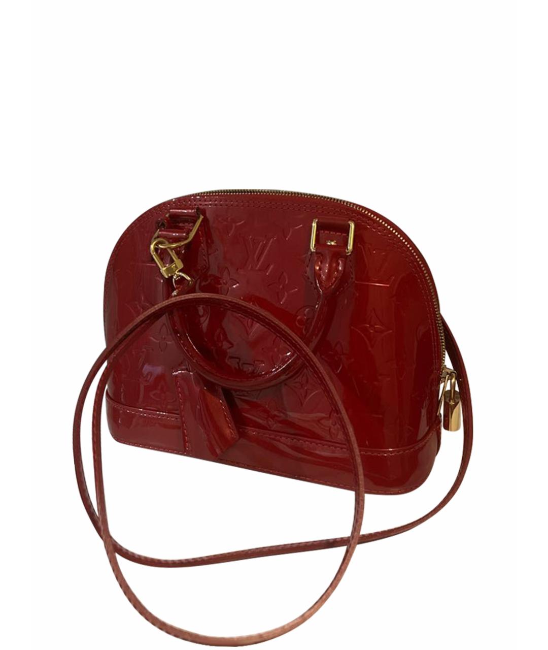 LOUIS VUITTON Красная сумка с короткими ручками из лакированной кожи, фото 1