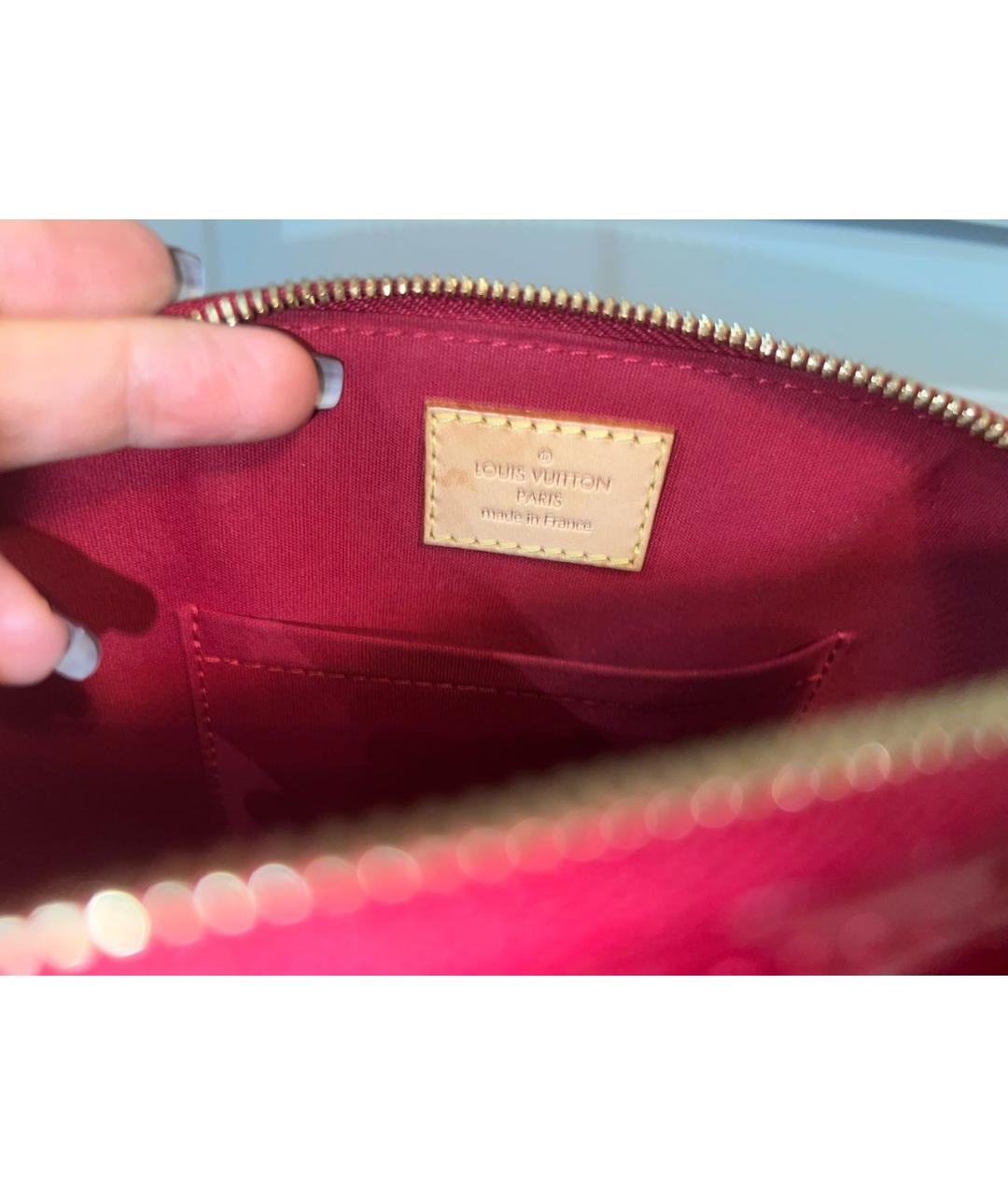 LOUIS VUITTON Красная сумка с короткими ручками из лакированной кожи, фото 5