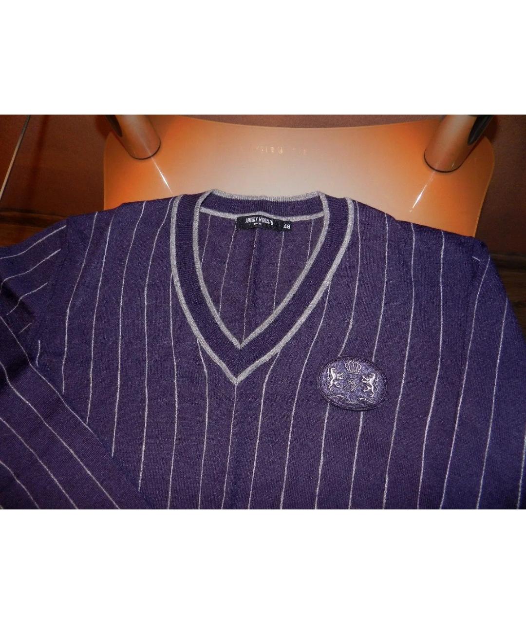 ANTONY MORATO Фиолетовый шерстяной джемпер / свитер, фото 8