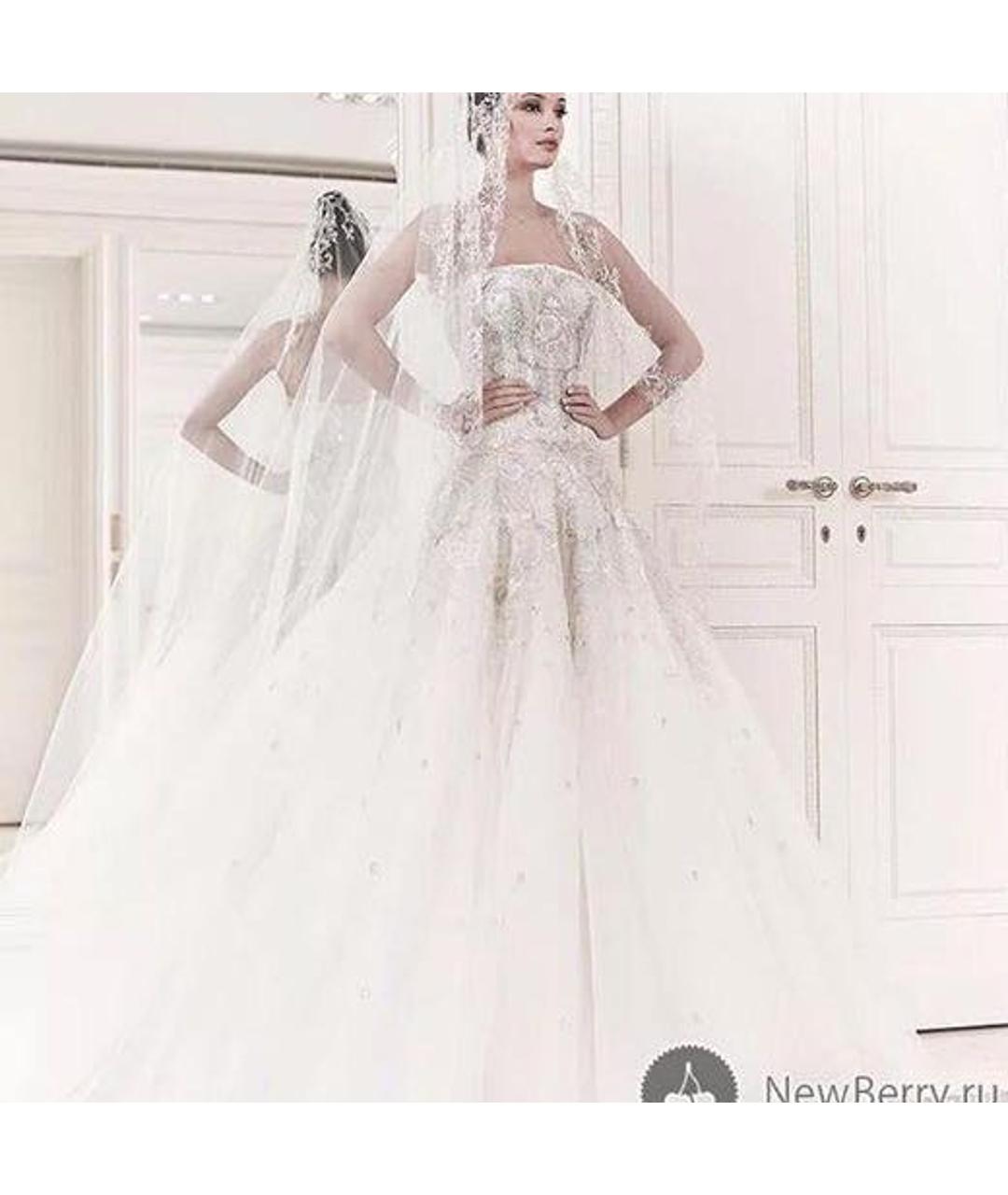 ZUHAIR MURAD Белое кружевное свадебное платье, фото 3