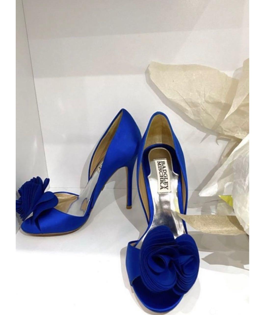 BADGLEY MISCHKA Синие текстильные туфли, фото 6