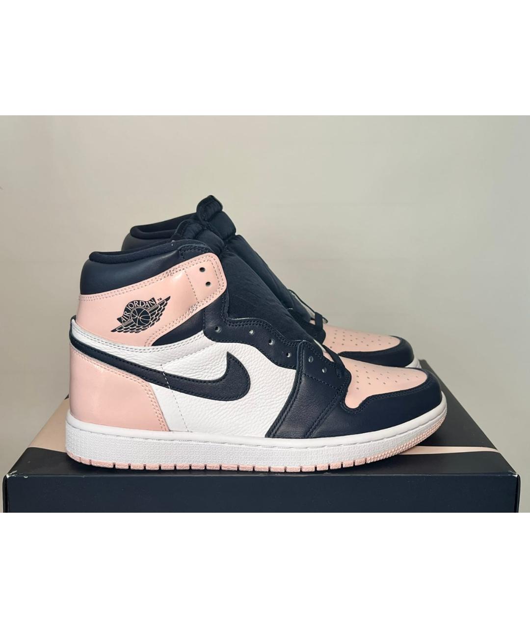 JORDAN Розовые высокие кроссовки / кеды из лакированной кожи, фото 7