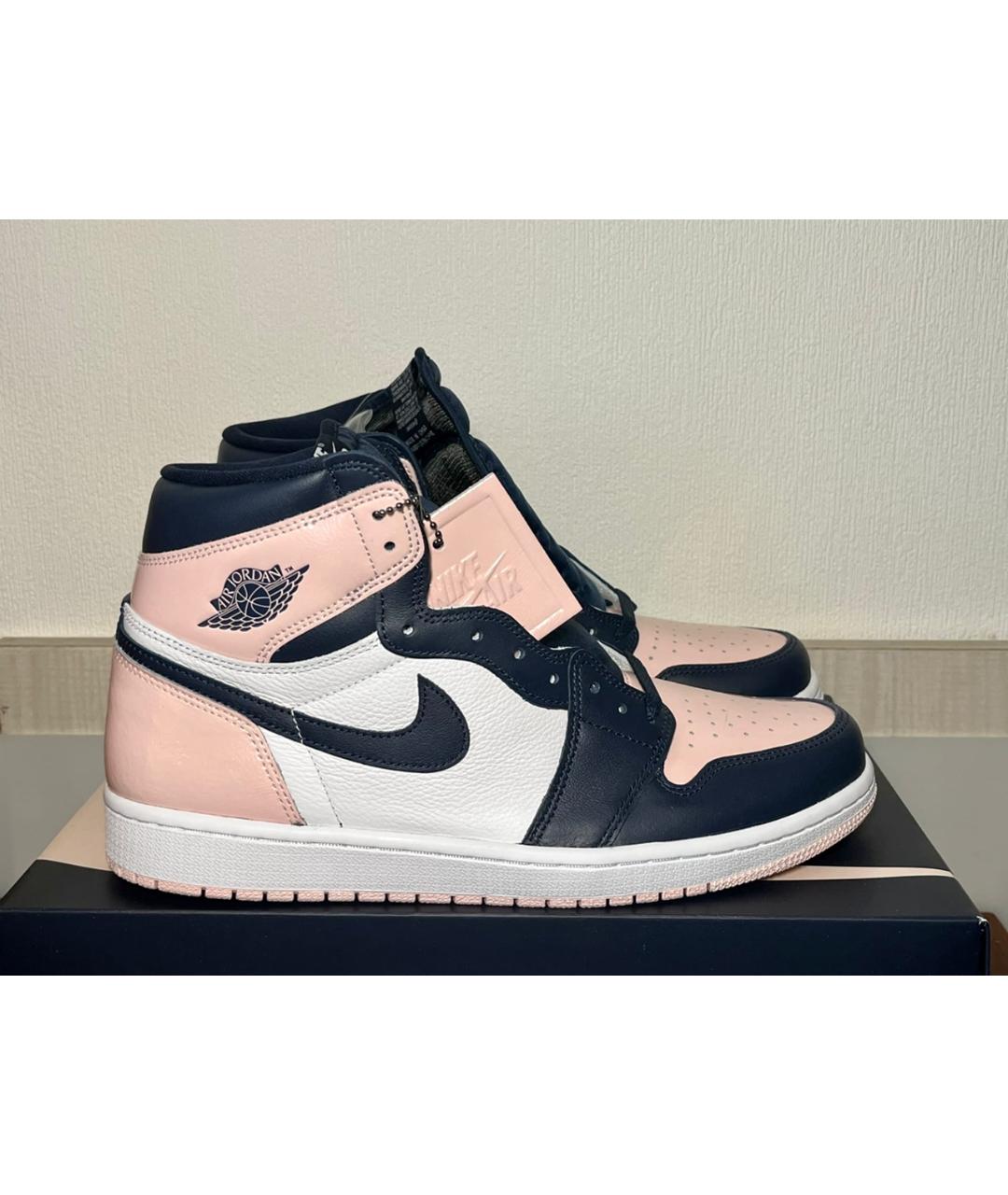 JORDAN Розовые высокие кроссовки / кеды из лакированной кожи, фото 7