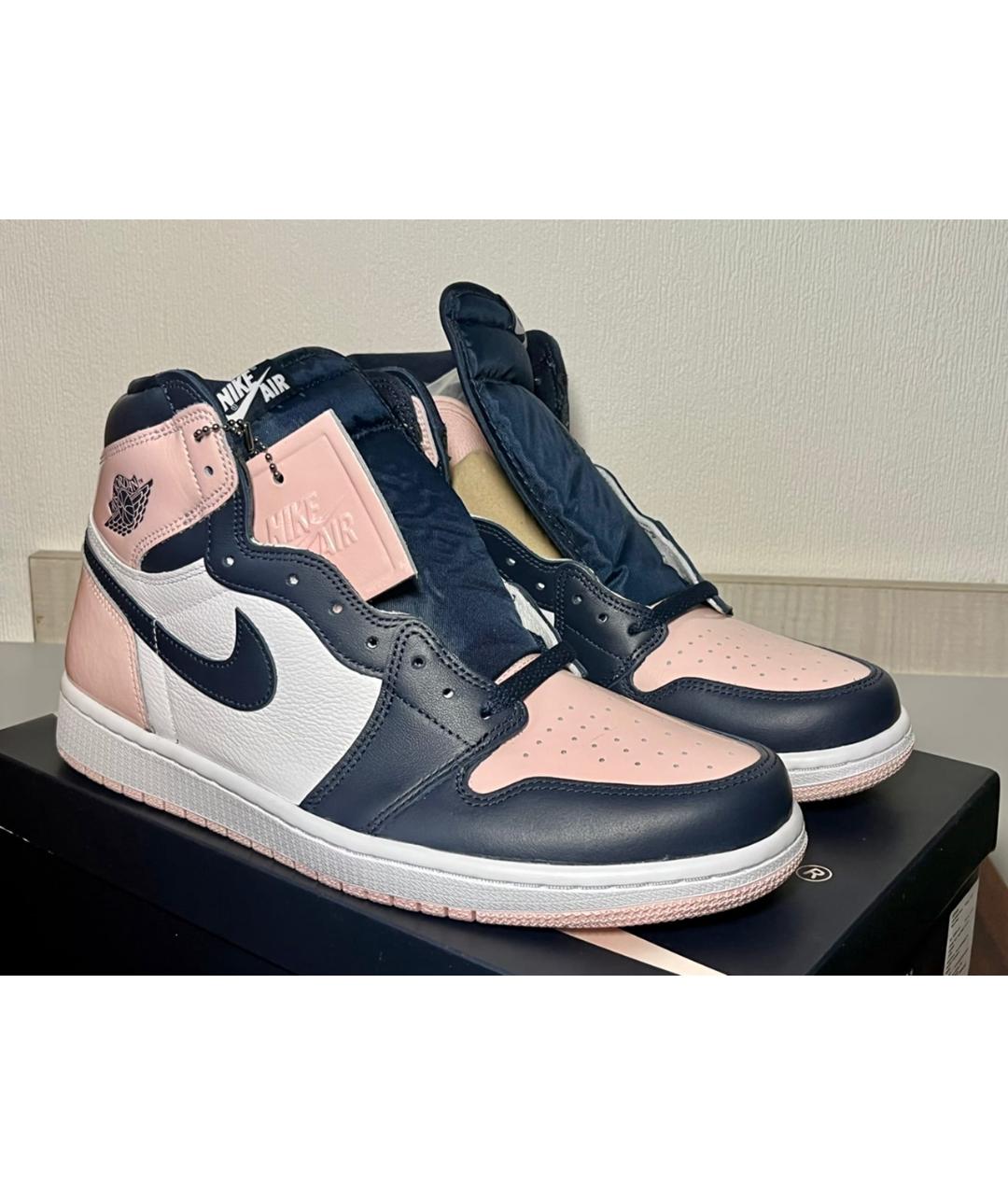 JORDAN Розовые высокие кроссовки / кеды из лакированной кожи, фото 2