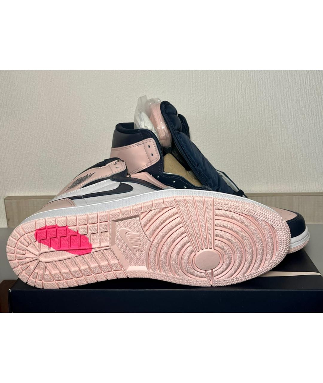 JORDAN Розовые высокие кроссовки / кеды из лакированной кожи, фото 5