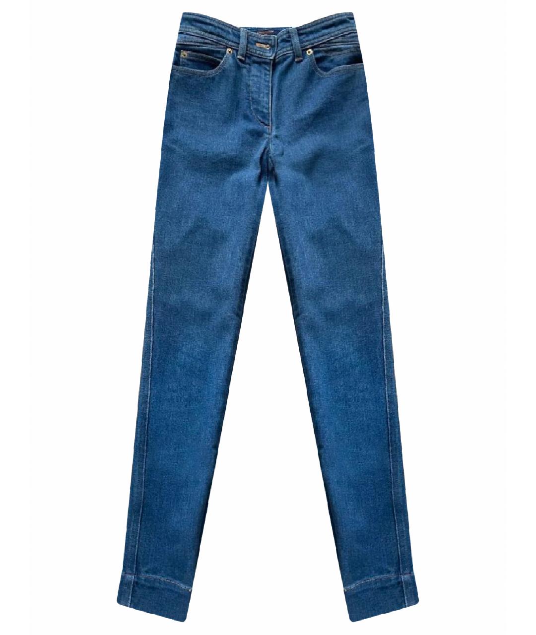 LOUIS VUITTON Синие хлопковые джинсы слим, фото 1