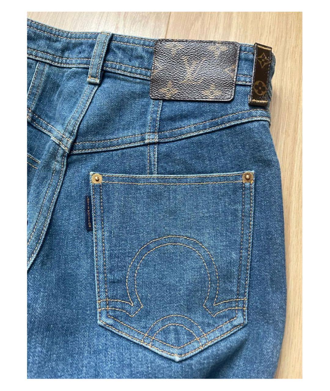 LOUIS VUITTON Синие хлопковые джинсы слим, фото 3