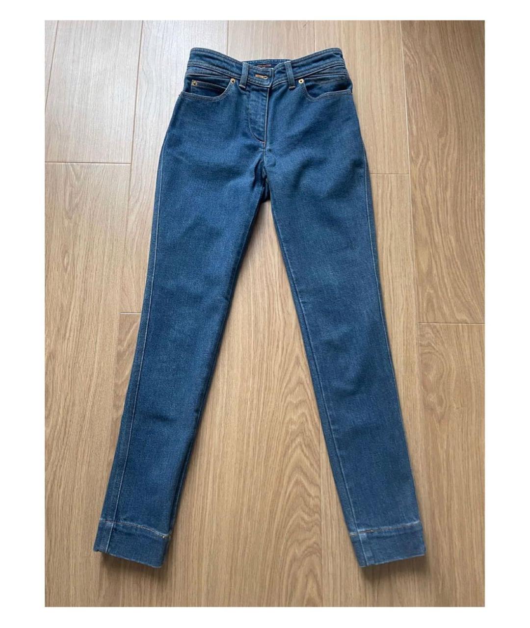LOUIS VUITTON Синие хлопковые джинсы слим, фото 4