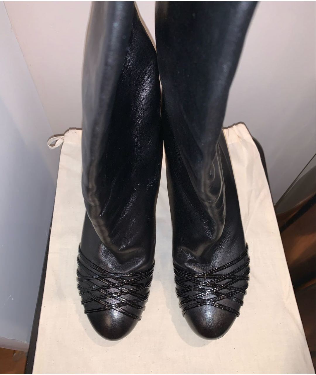 CHRISTIAN DIOR PRE-OWNED Черные кожаные сапоги, фото 2