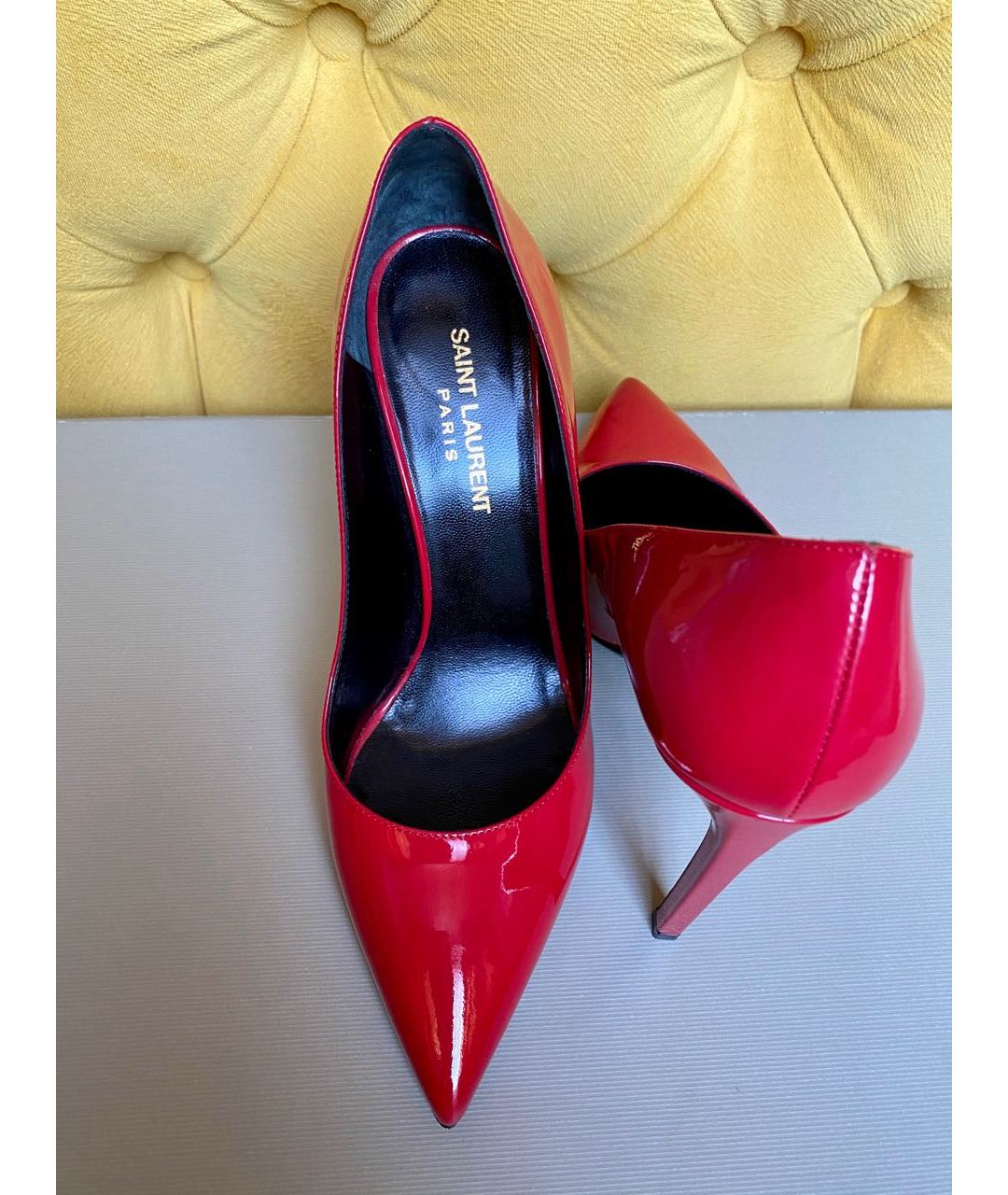 SAINT LAURENT Красные туфли из лакированной кожи, фото 4