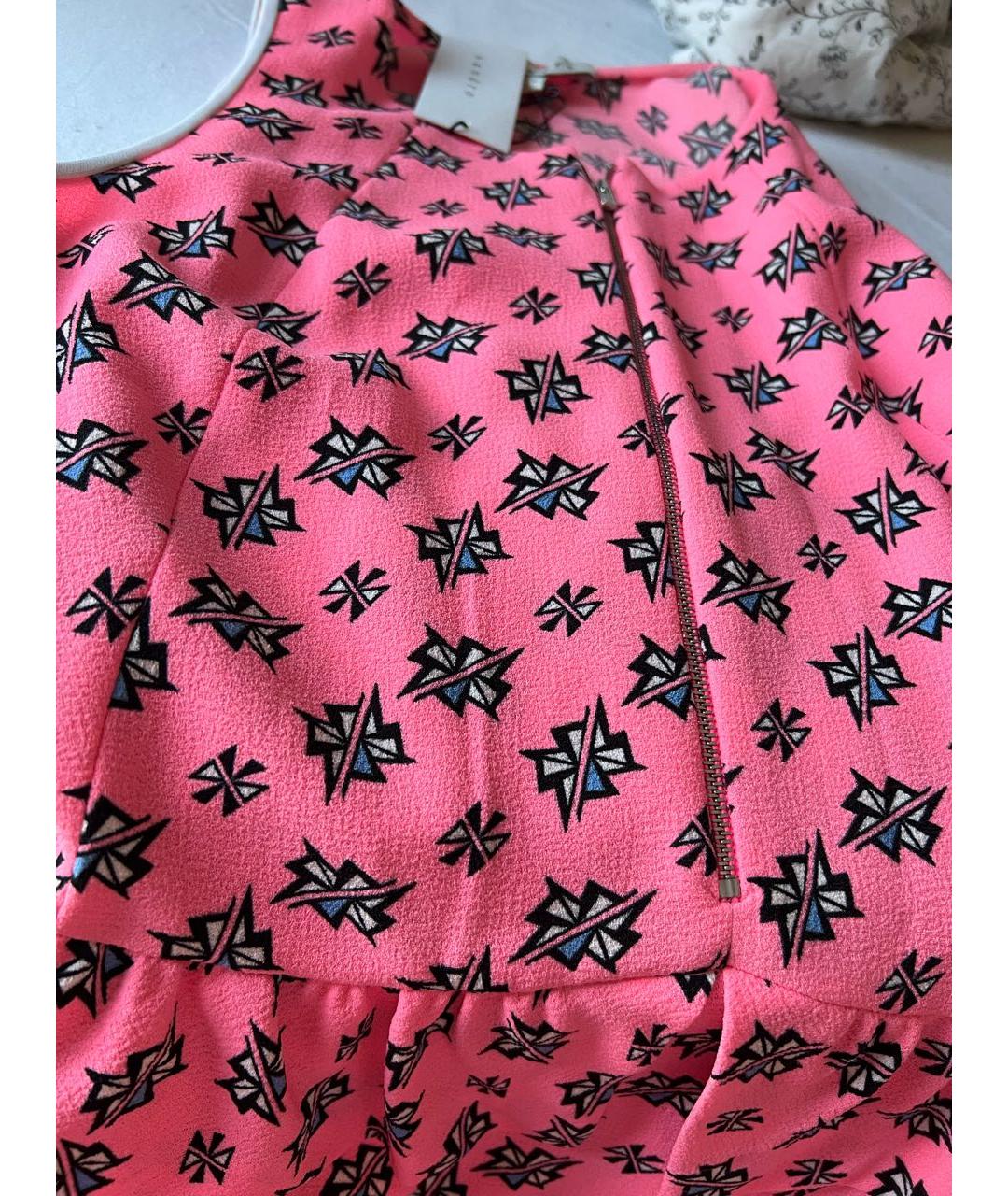 SANDRO Розовое полиэстеровое повседневное платье, фото 5