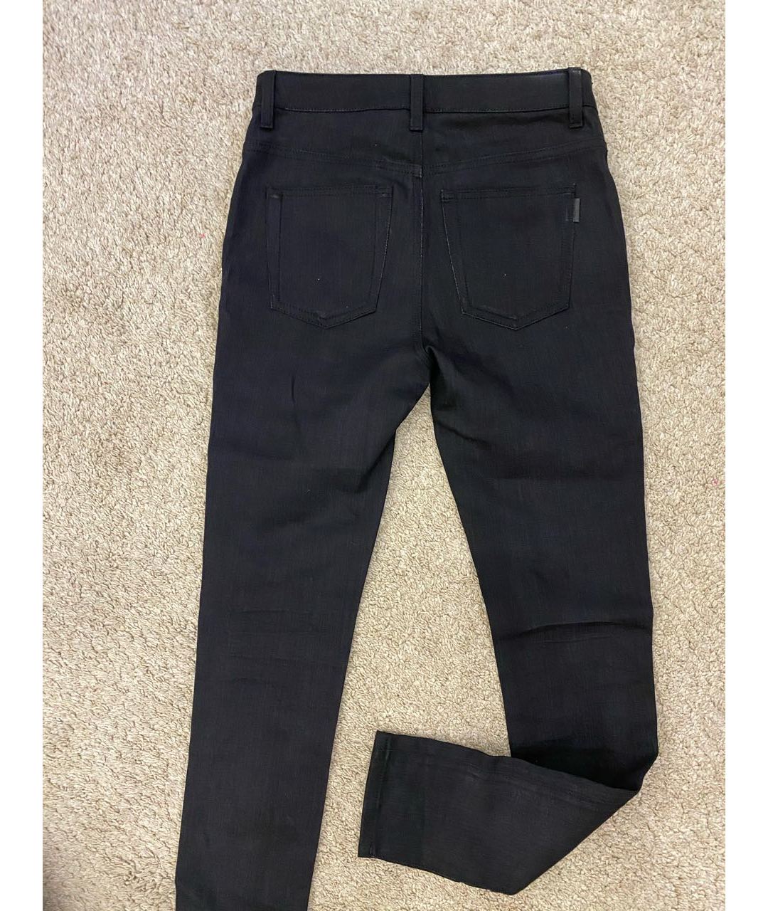 SAINT LAURENT Черные хлопко-эластановые джинсы слим, фото 3
