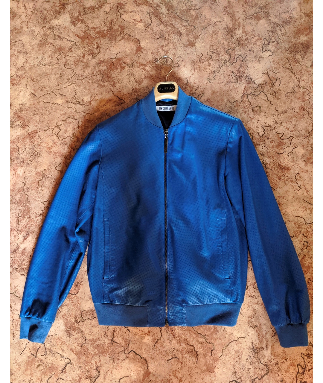 BIKKEMBERGS Синяя кожаная куртка, фото 7