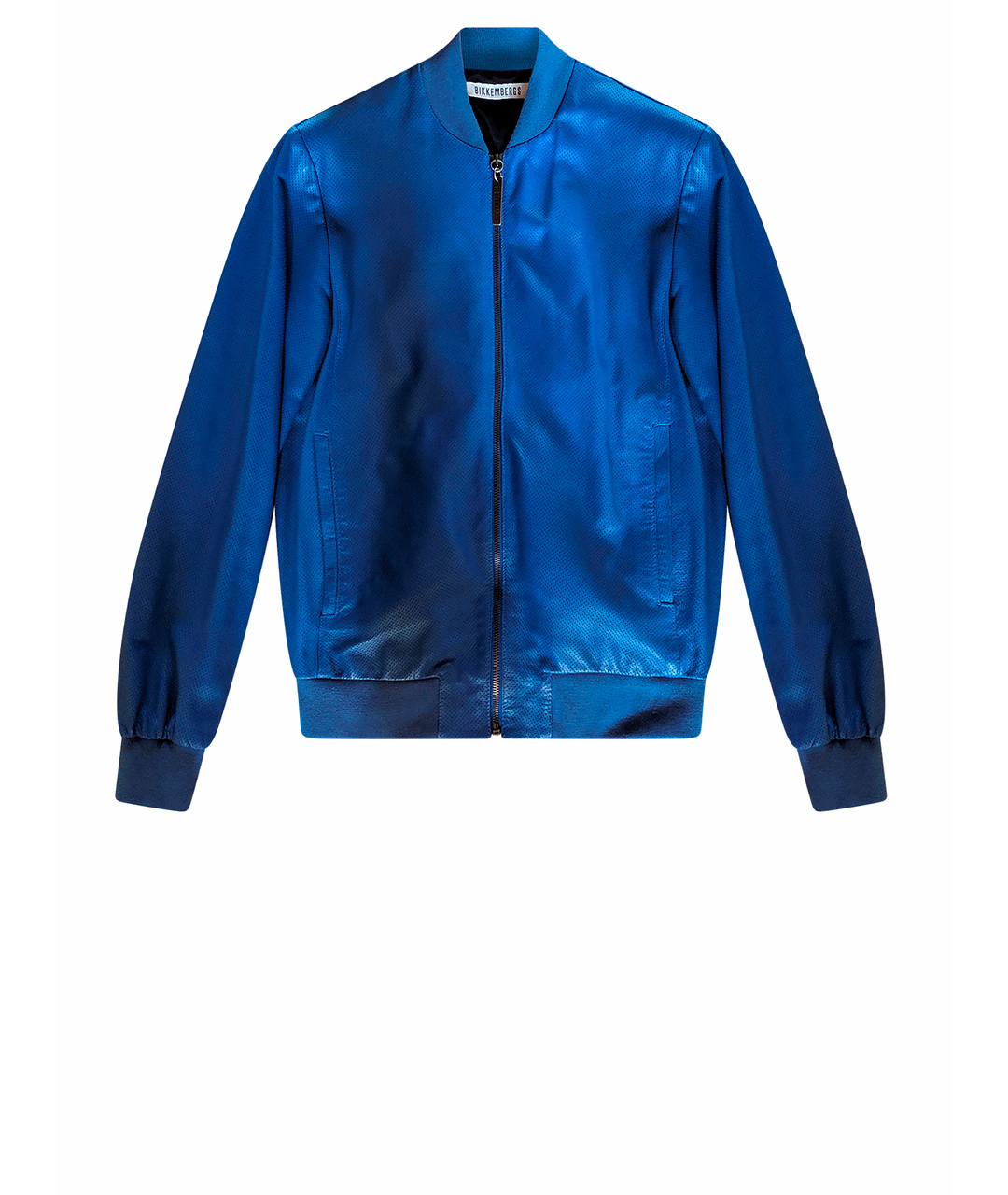BIKKEMBERGS Синяя кожаная куртка, фото 1