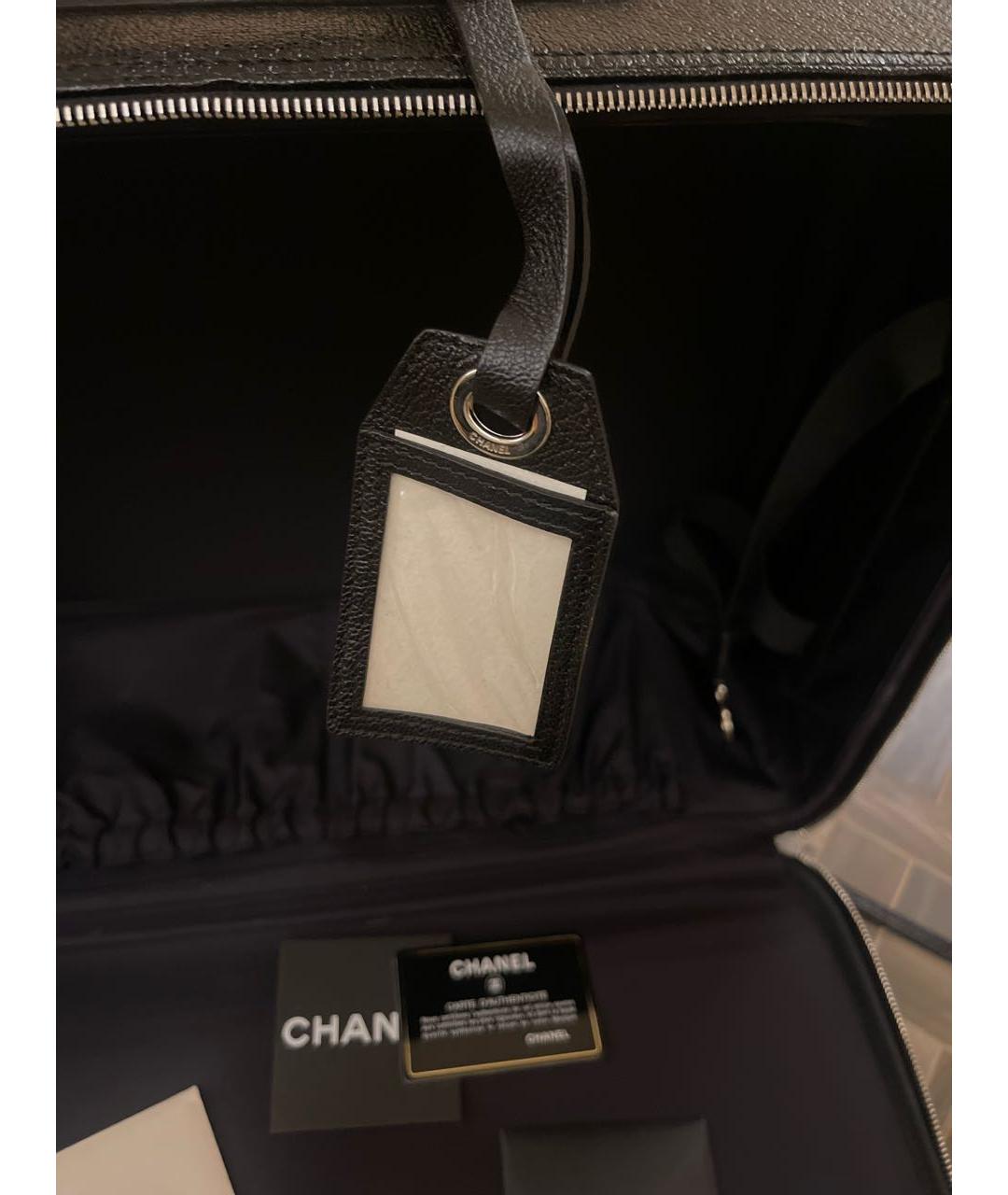 CHANEL PRE-OWNED Черный кожаный чемодан, фото 7