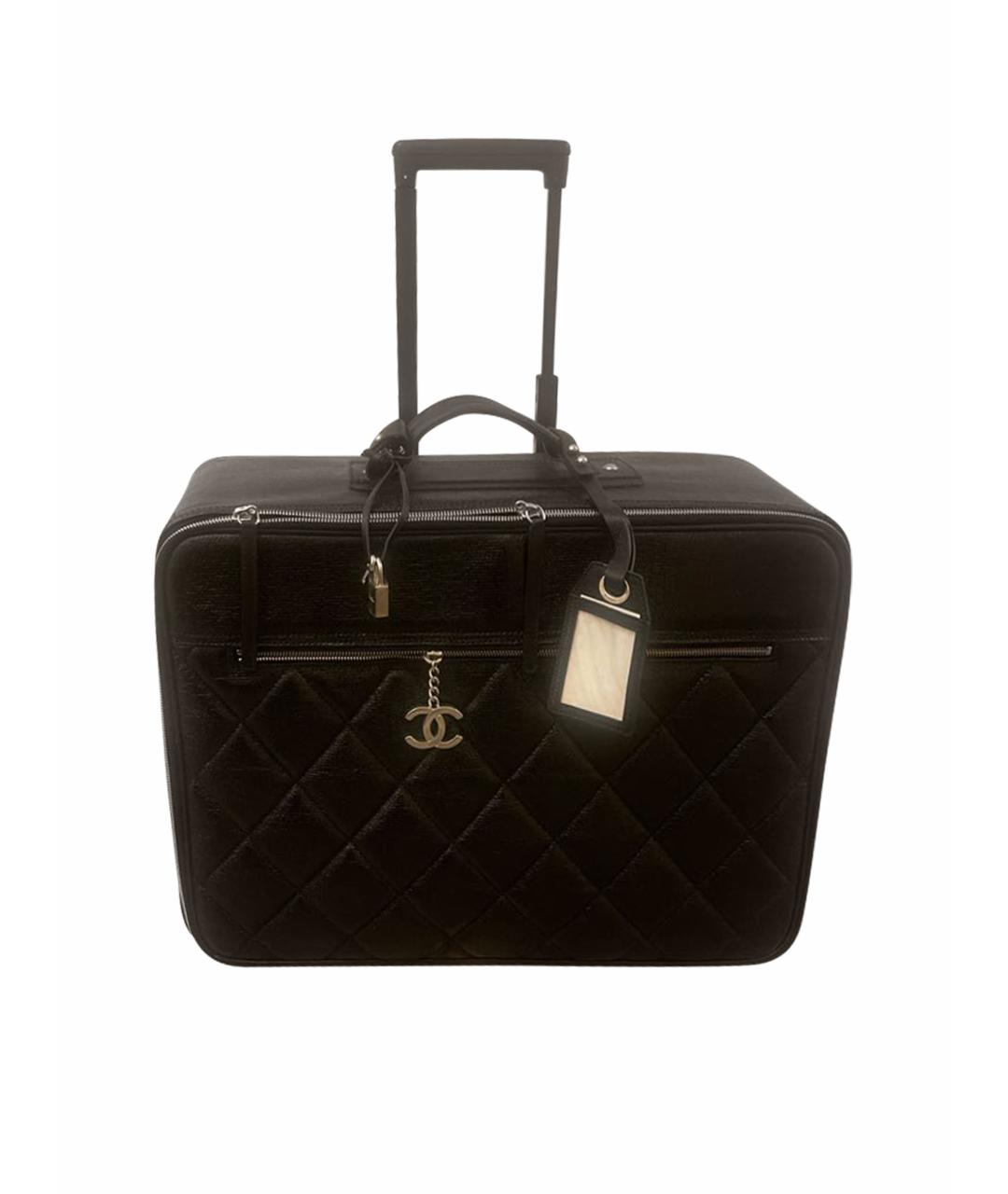 CHANEL PRE-OWNED Черный кожаный чемодан, фото 1