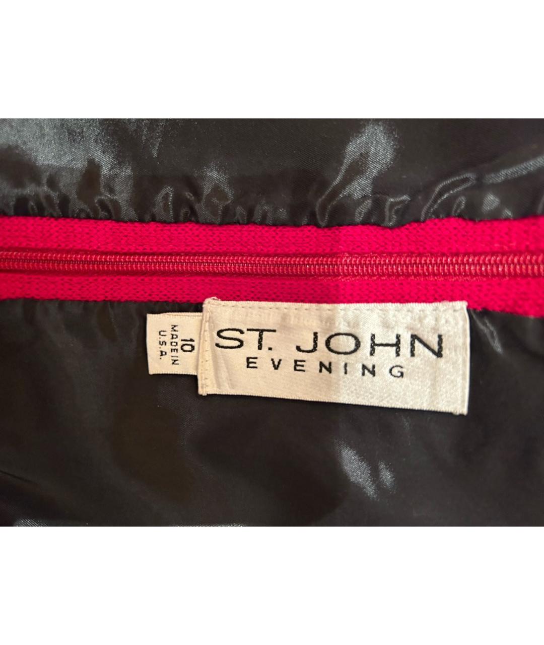 ST. JOHN Бордовое вискозное вечернее платье, фото 3