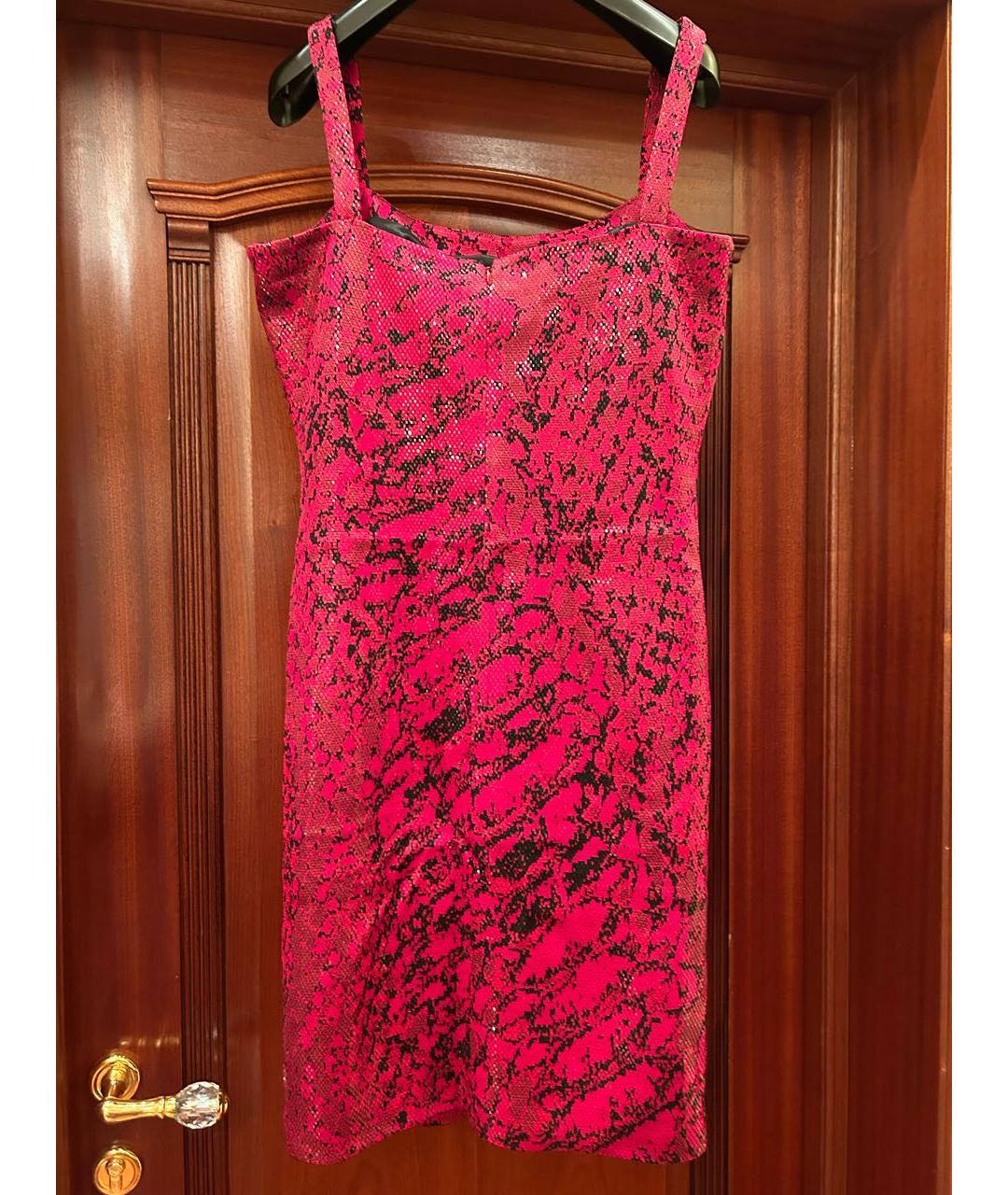 ST. JOHN Бордовое вискозное вечернее платье, фото 7