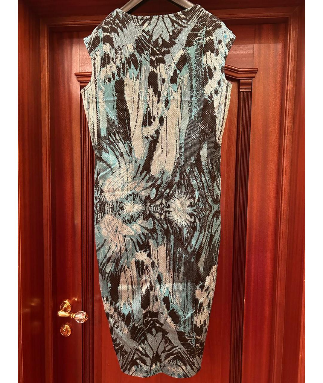 ST. JOHN Бирюзовое вискозное коктейльное платье, фото 2