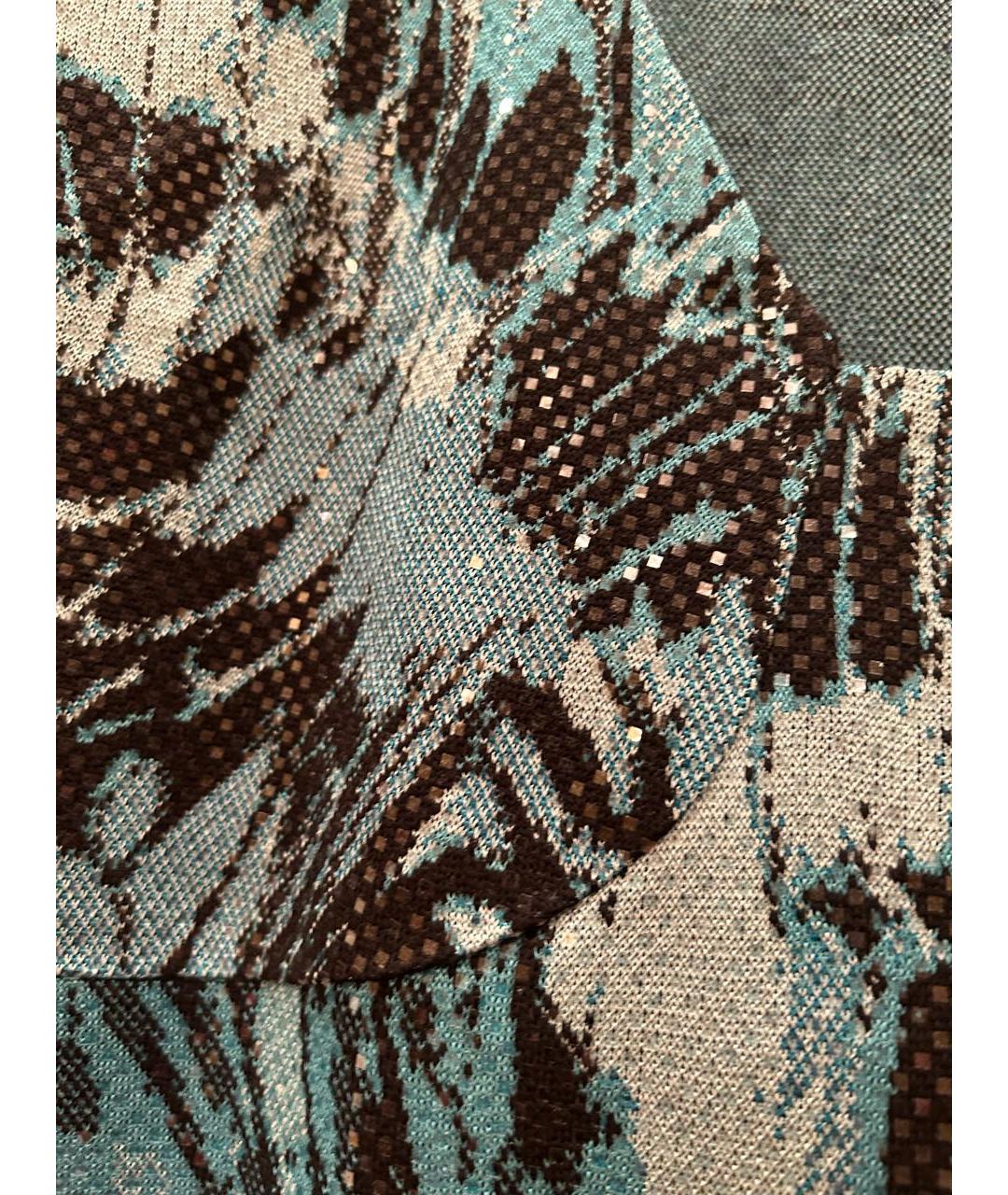 ST. JOHN Бирюзовое вискозное коктейльное платье, фото 8