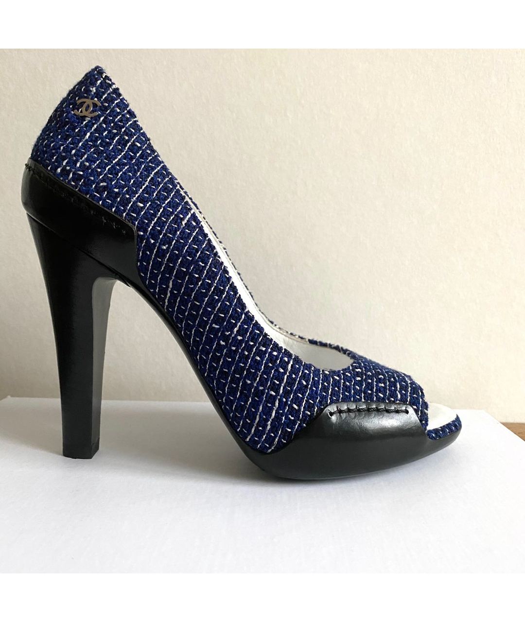 CHANEL PRE-OWNED Синие текстильные туфли, фото 9