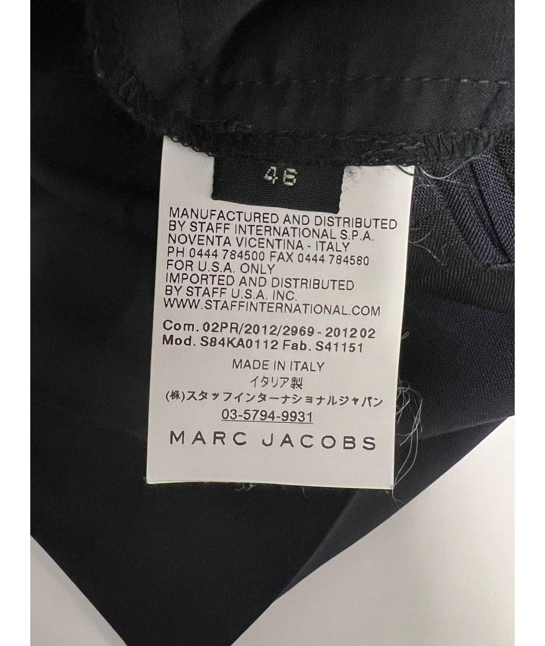 MARC JACOBS Темно-синие шерстяные классические брюки, фото 8