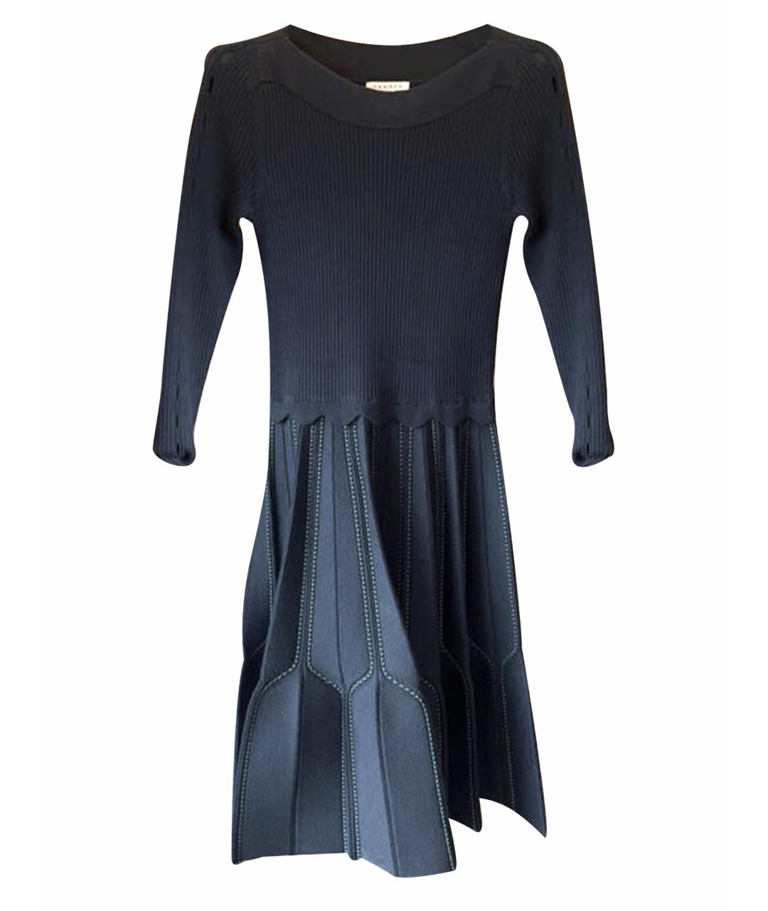 SANDRO Темно-синее полиамидовое коктейльное платье, фото 1