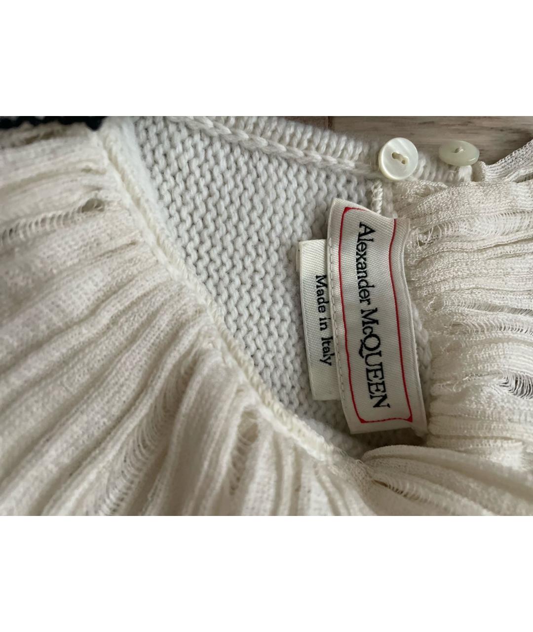 ALEXANDER MCQUEEN Белый шерстяной джемпер / свитер, фото 3